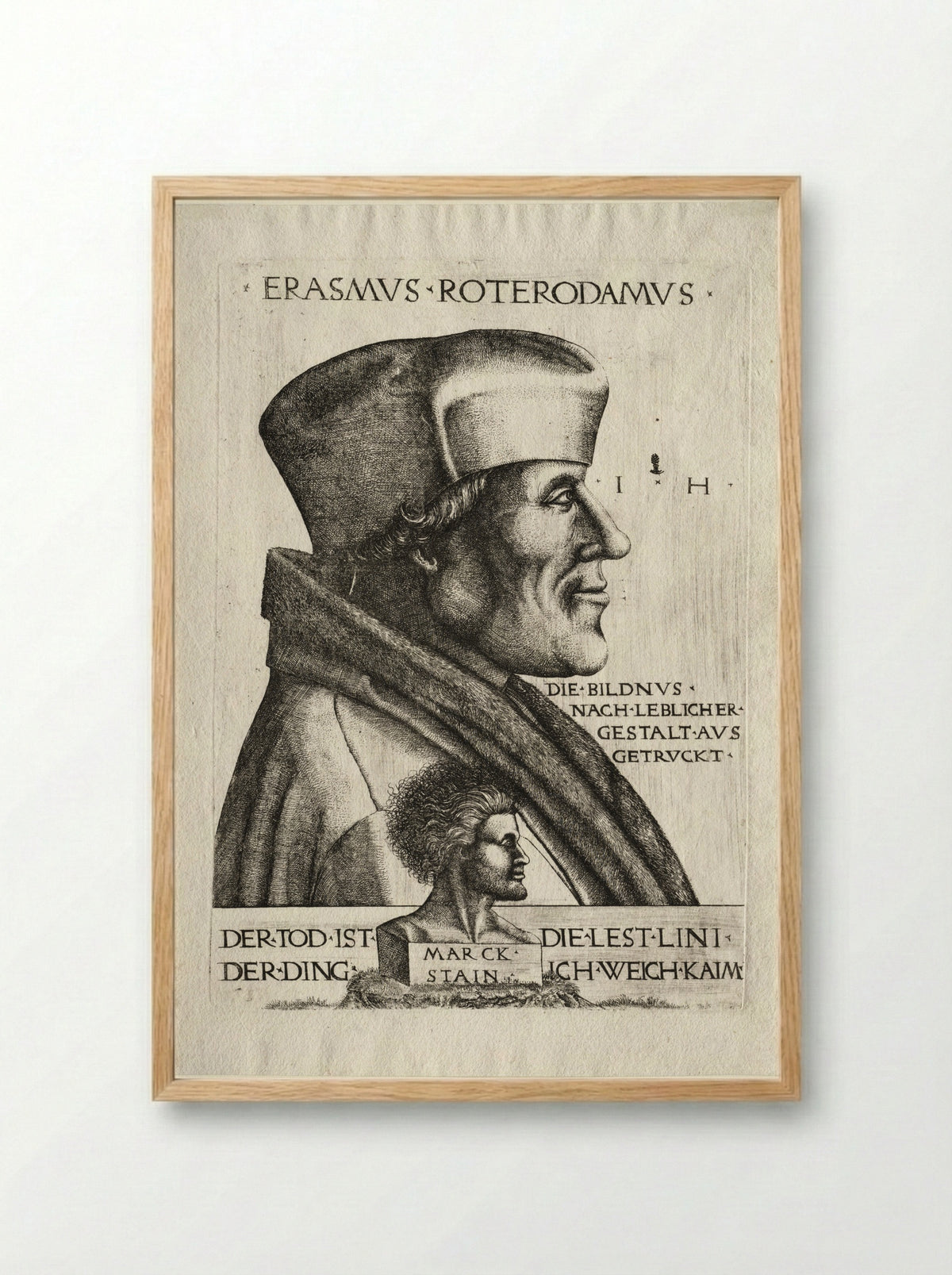 Erasmus of Rotterdam - Hieronymus Hopfer - Framed Print Wood