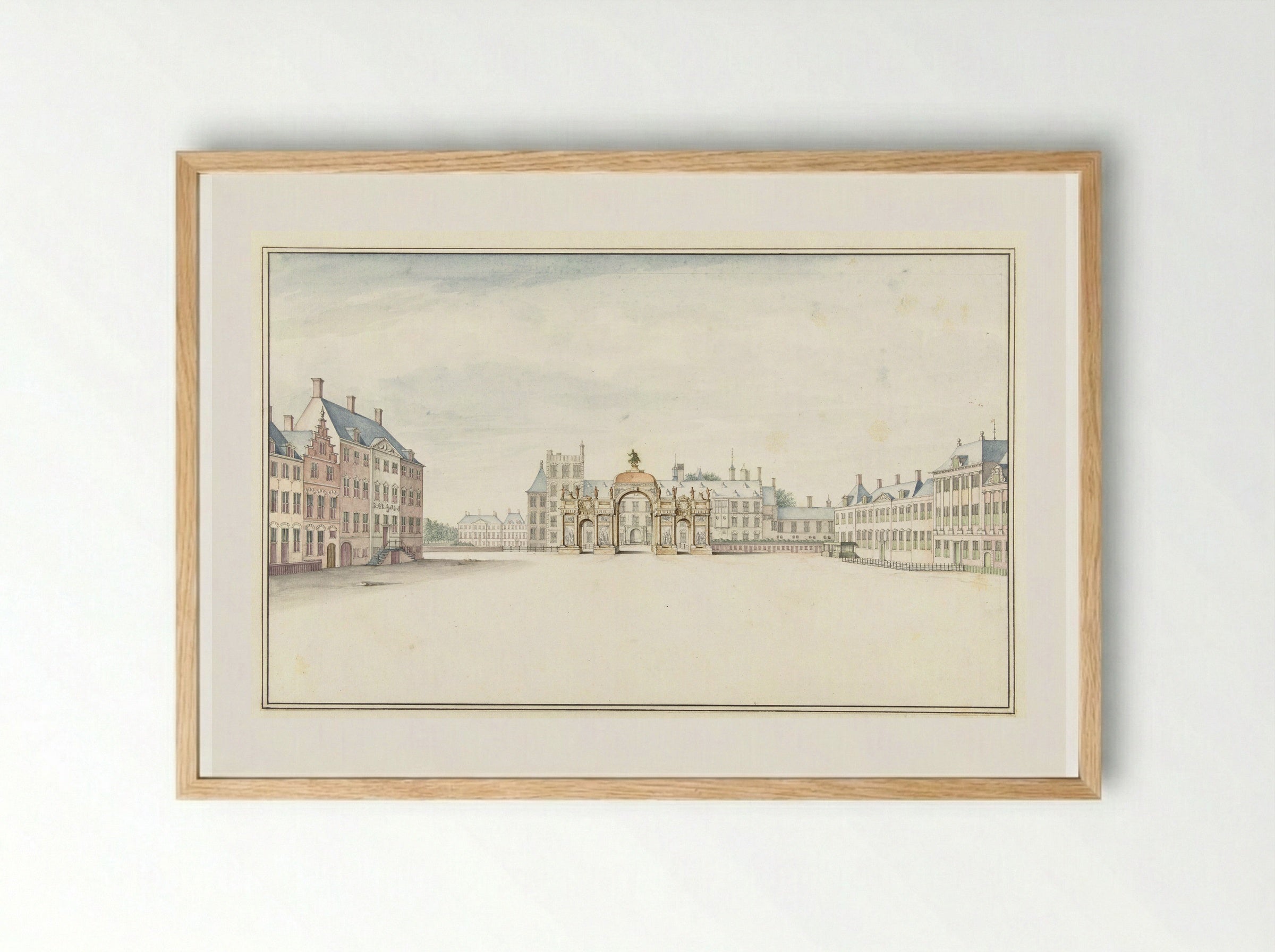 Ereboog voor koning Willem III aan Den Haag - Jan van Call (I) - Framed Print Wood