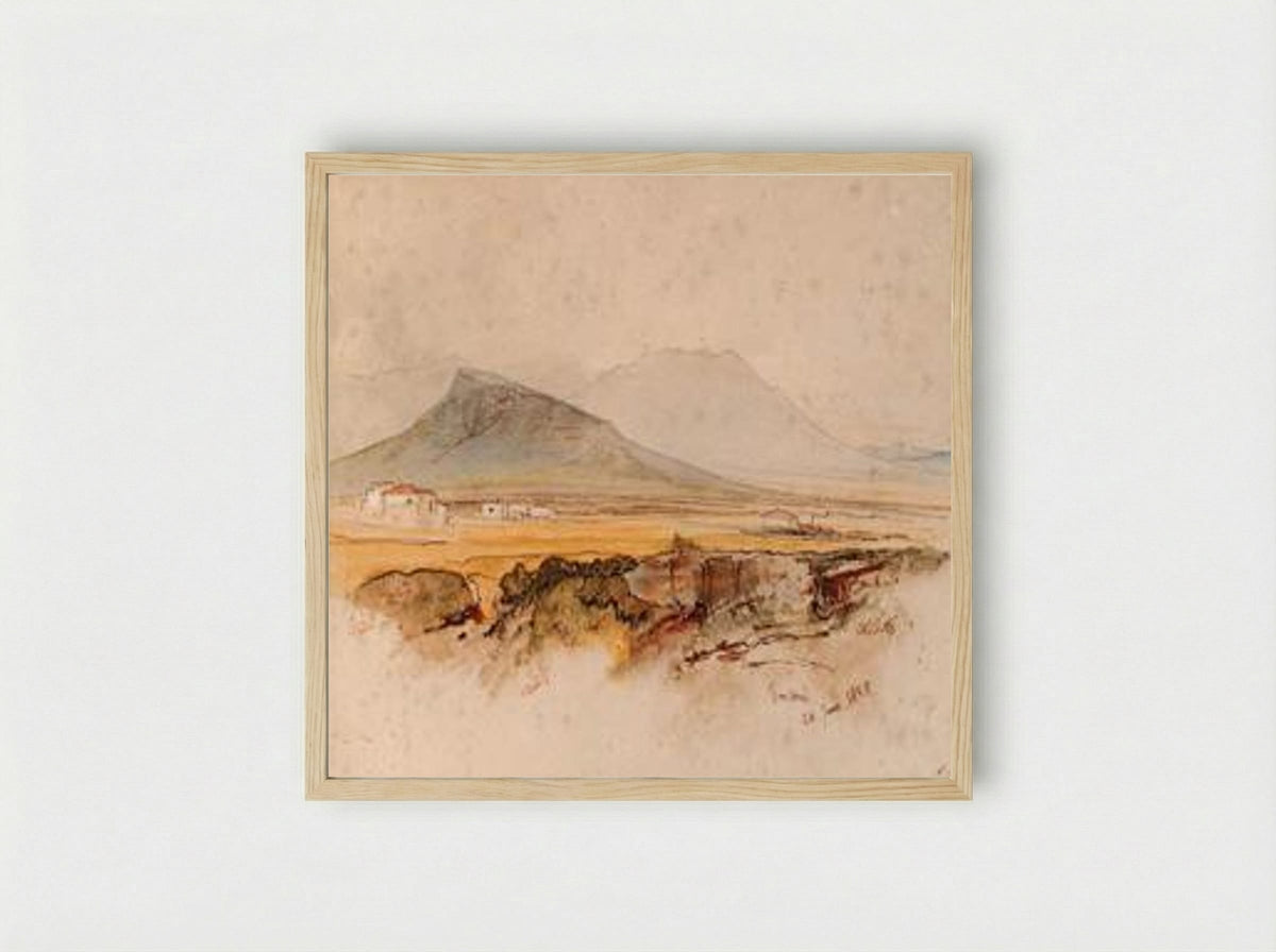 Eretria, Euboea, Greece - Edward Lear - Framed Print Wood