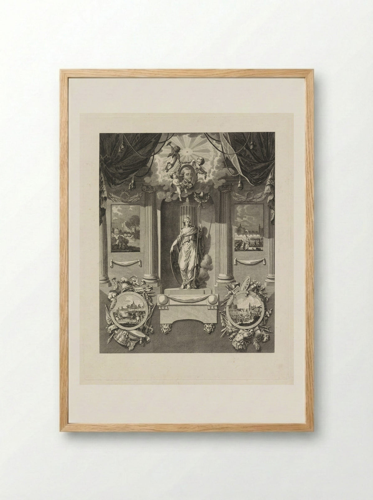 Erezuil voor luitenant-generaal Carel Baron van Boetzelaer - Cornelis Brouwer - Framed Print Wood