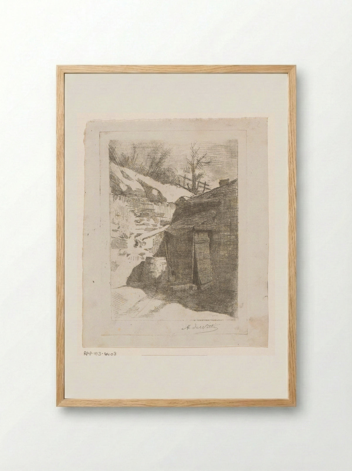 Erf met regenton - Adrien De Witte - Framed Print Wood