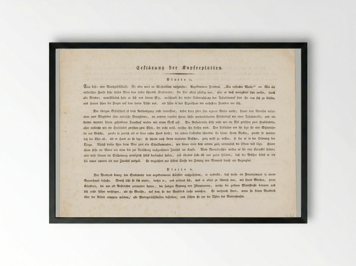 Erklärung der Kupferplatten - Friedrich Rottmann - Framed Print Black
