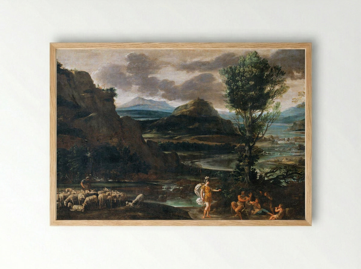 Erminia and the Shepherds - Domenichino - Framed Print Wood