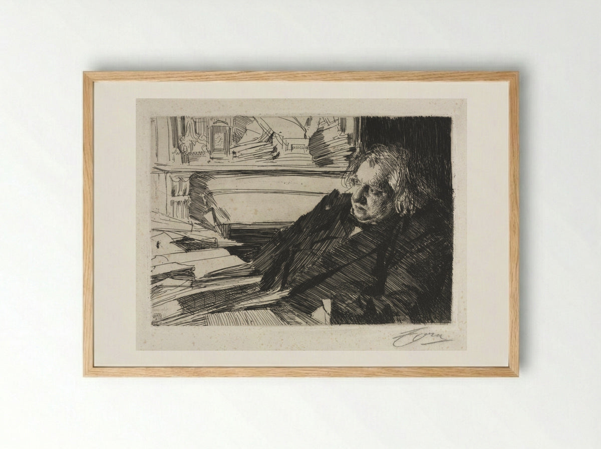 Ernest Renan - Anders Zorn - Framed Print Wood