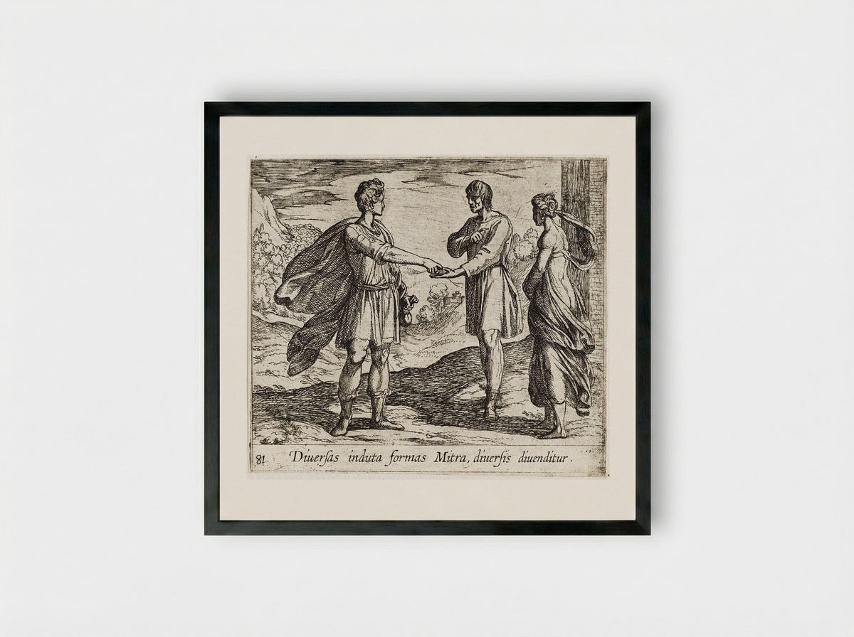 Erysichthon Selling His Daughter - Antonio Tempesta - Framed Print Black