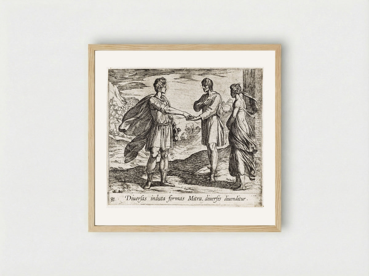 Erysichthon Selling His Daughter - Antonio Tempesta - Framed Print Wood