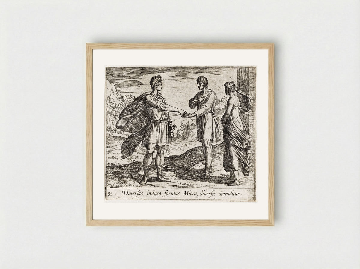 Erysichthon Selling His Daughter - Antonio Tempesta - Framed Print Wood