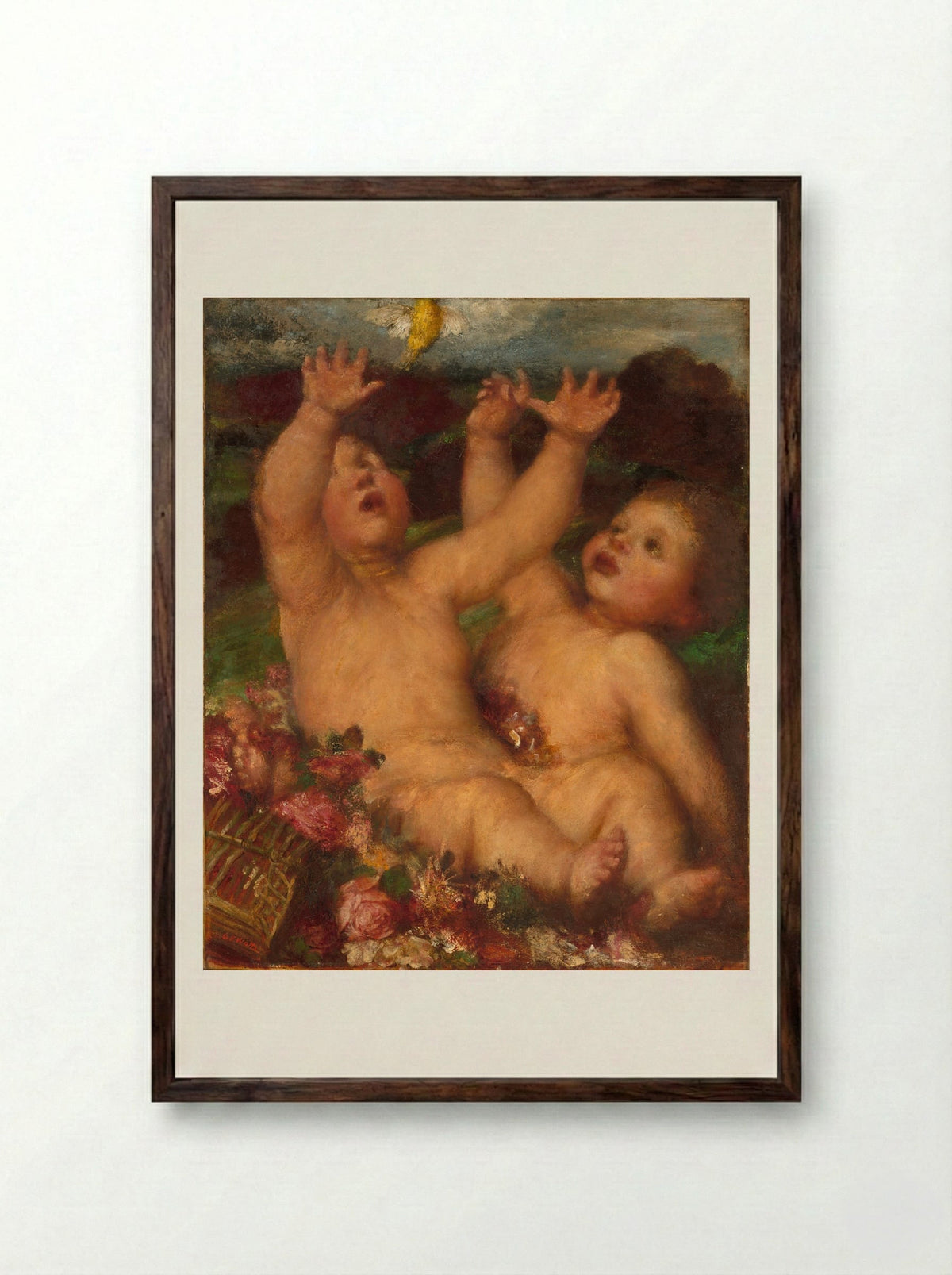 Escaped - George Frederic Watts - Framed Print Dark Wood