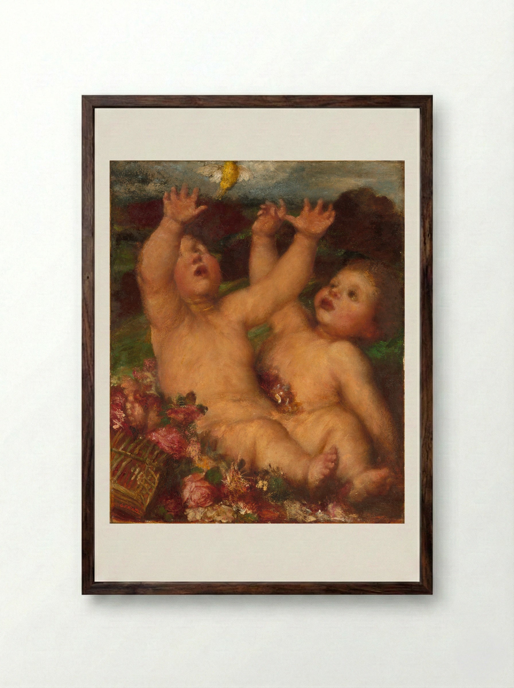 Escaped - George Frederic Watts - Framed Print Dark Wood