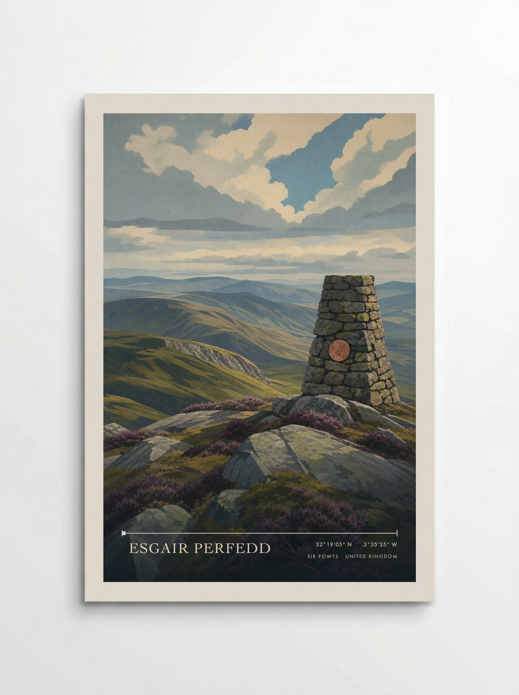 Esgair Perfedd Sir Powys United Kingdom Travel Poster - Poster