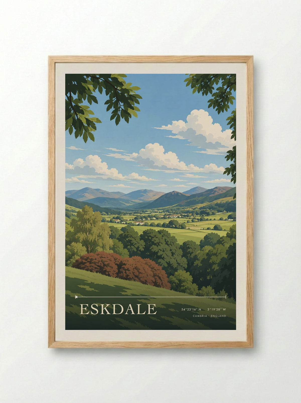 Eskdale, Cumbria | Travel Poster - Framed Print Wood