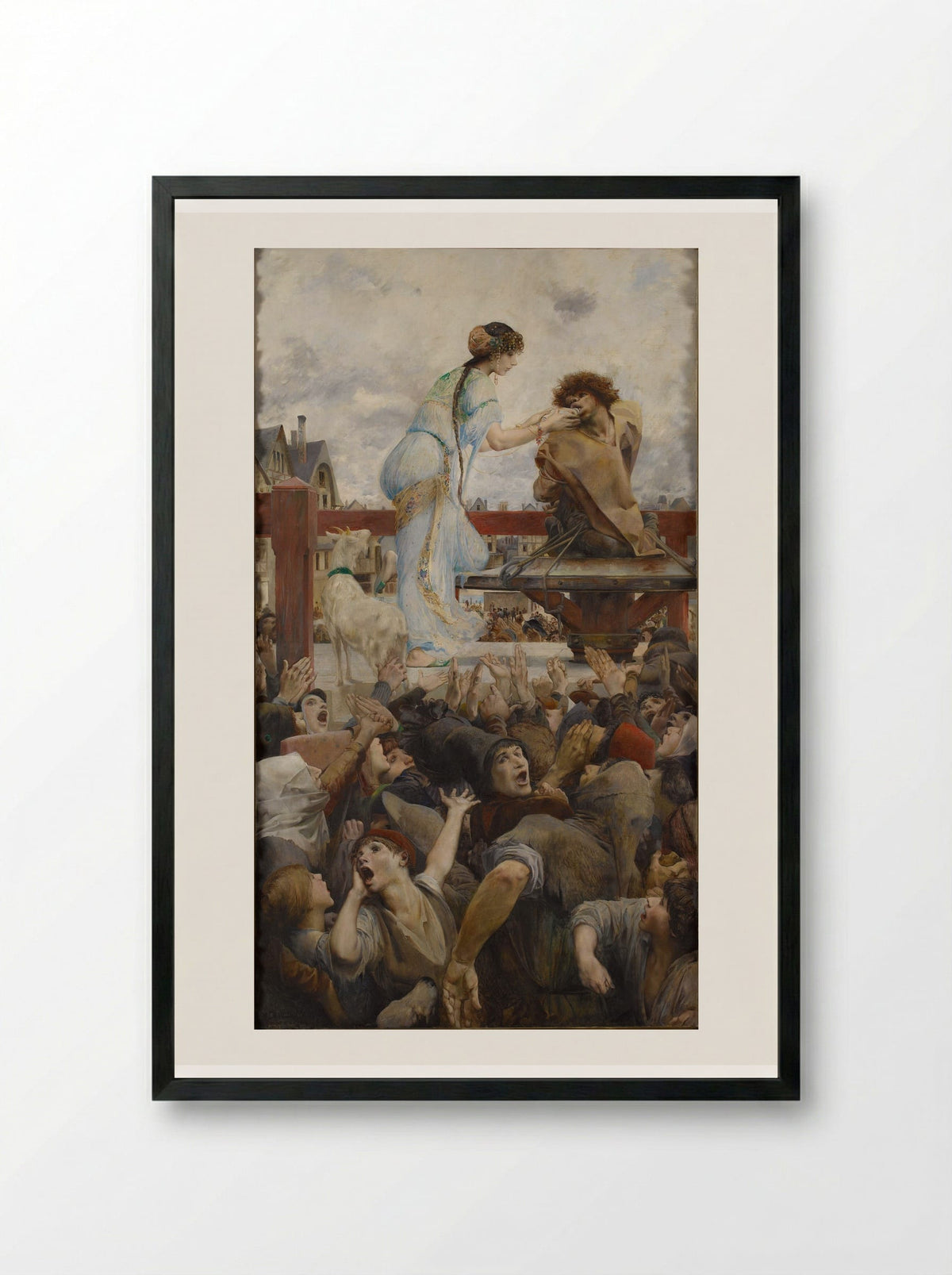 Esmeralda and Quasimodo - Luc-Olivier Merson - Framed Print Black