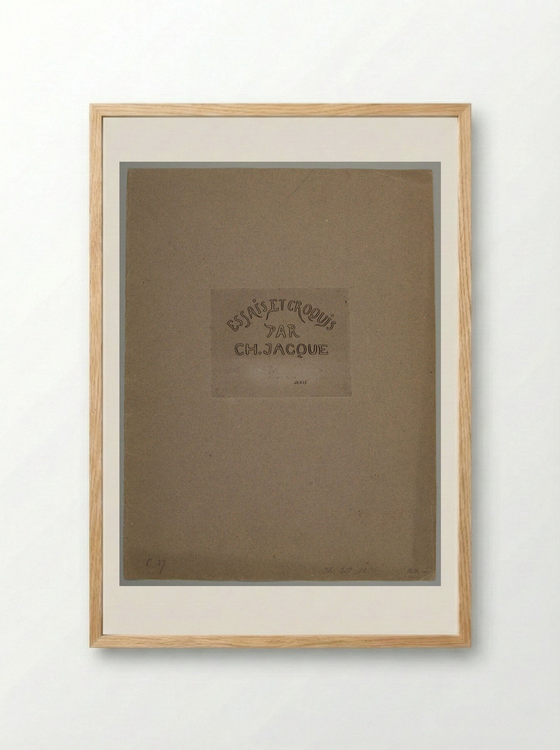Essais et Croquis (Cover Design) - Charles-Émile Jacque - Framed Print Wood