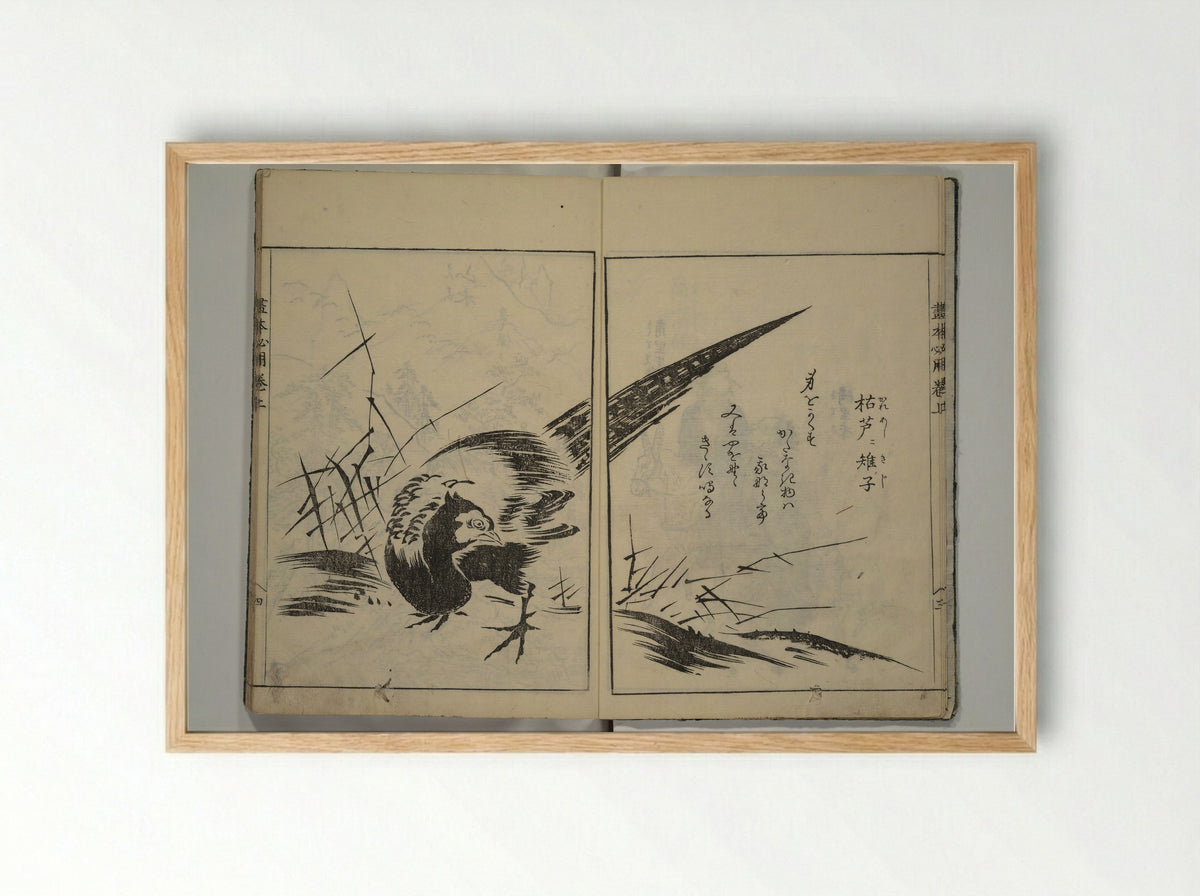Essentials of Painting (Ehon hitsuyō) - Nakaji Sadatoshi - Framed Print Wood