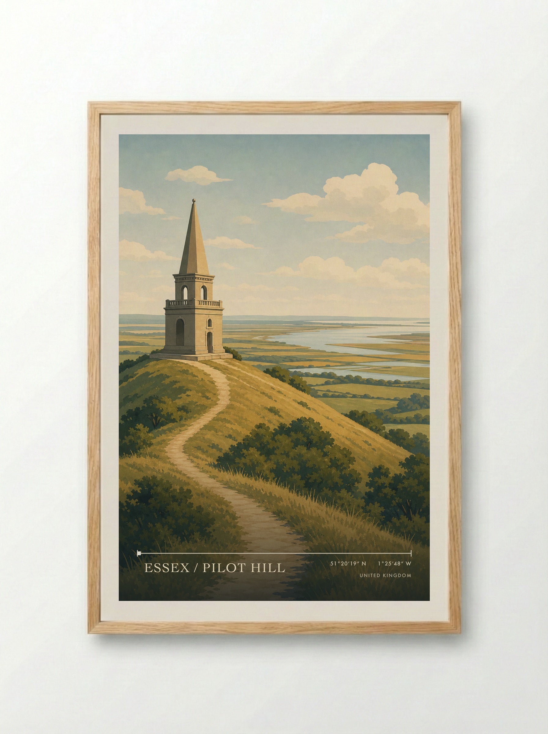 Essex / Pilot Hill United Kingdom Travel Poster - Framed Print Wood