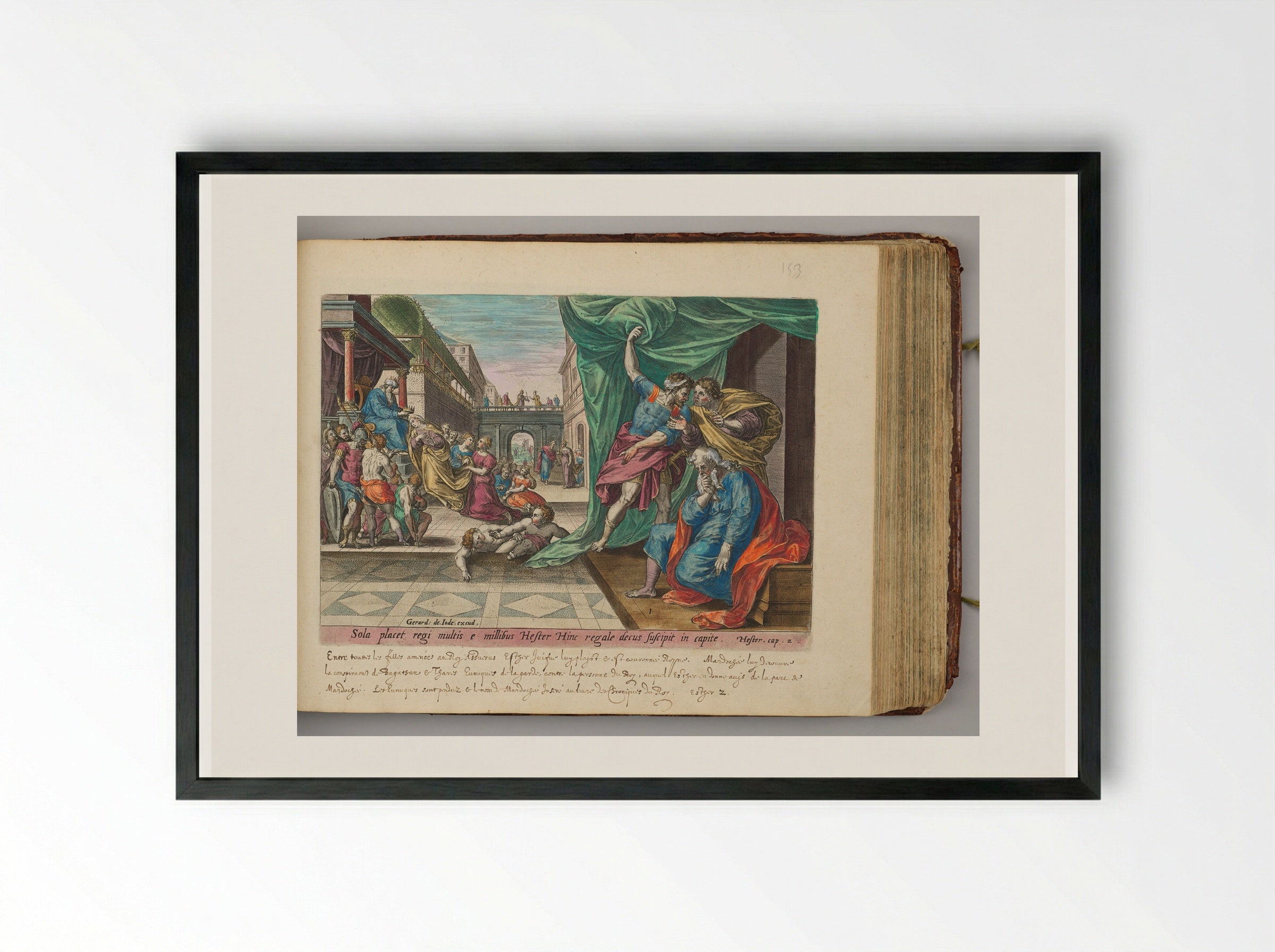 Esther Crowned by Ahasuerus - Hans Collaert the Elder - Framed Print Black