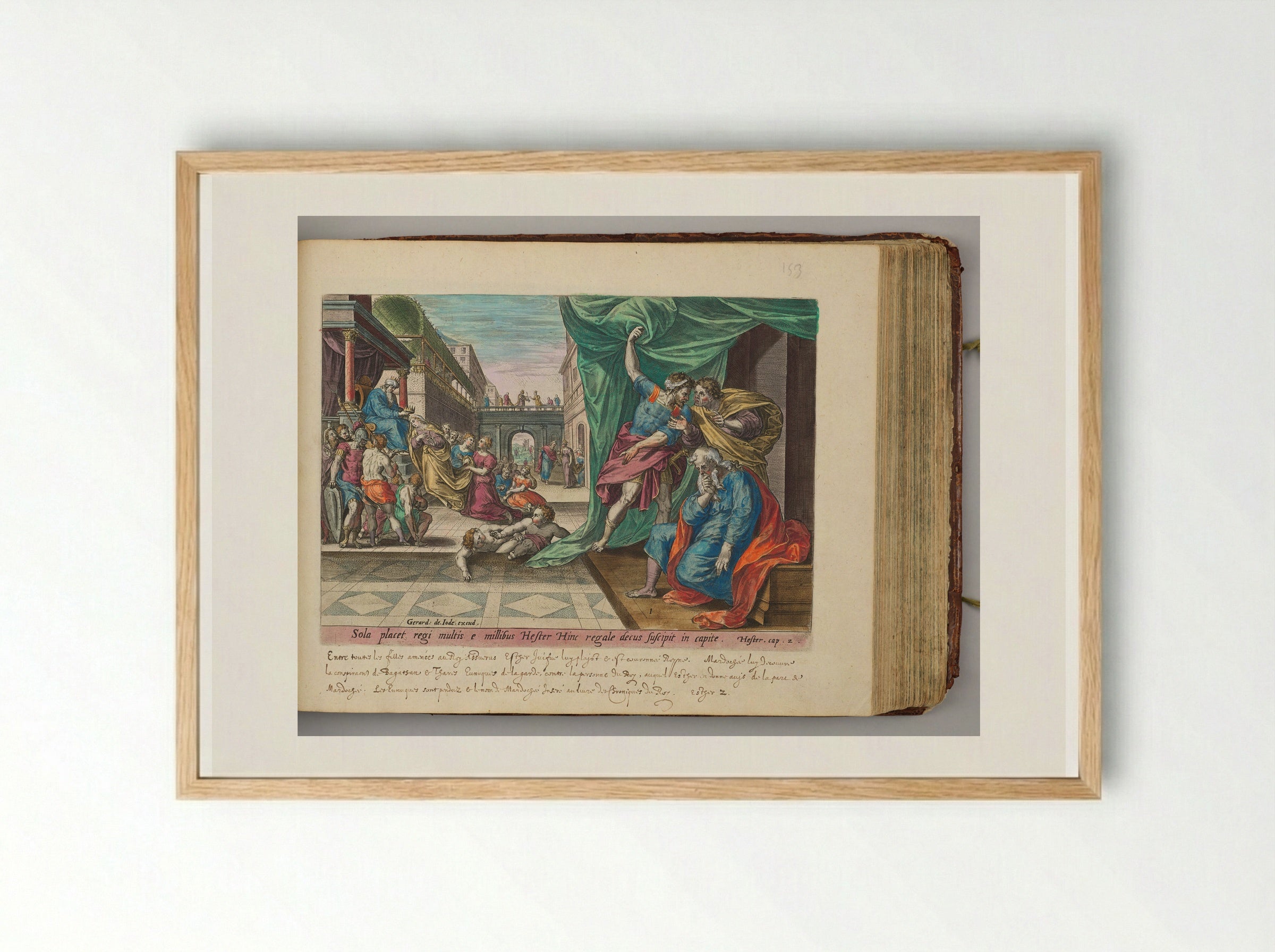 Esther Crowned by Ahasuerus - Hans Collaert the Elder - Framed Print Wood