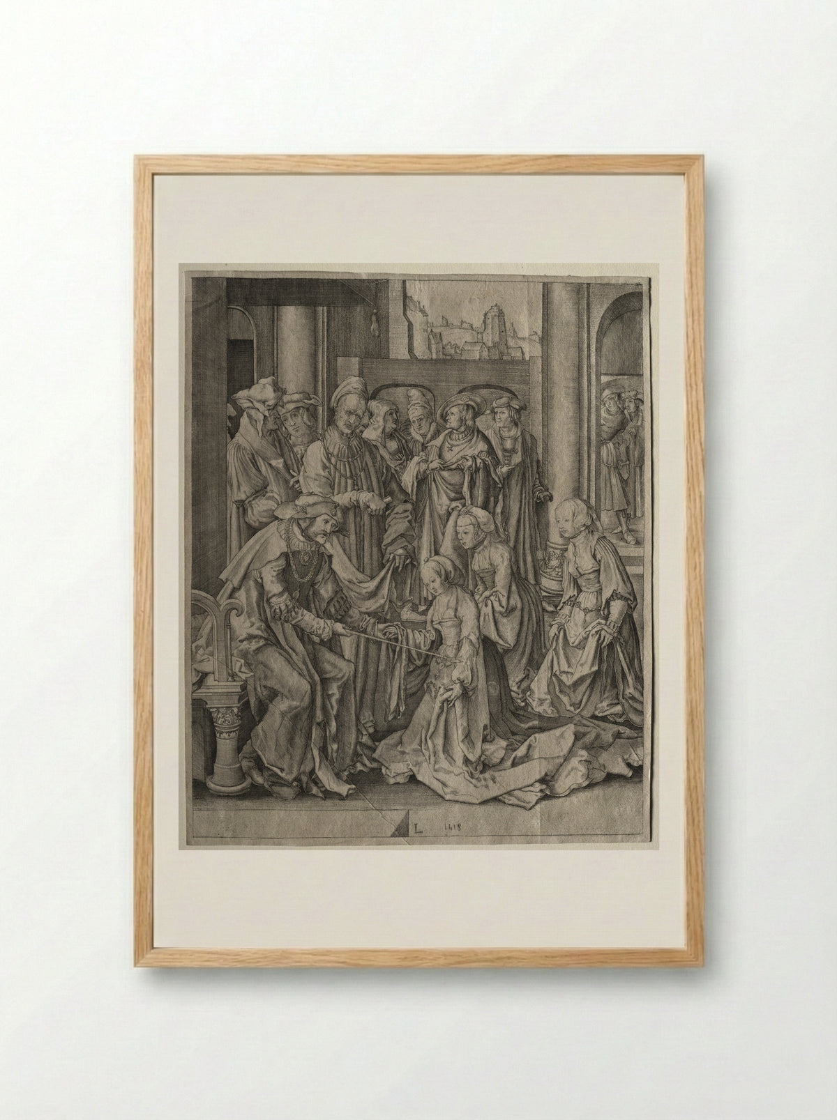 Esther before Ahasuerus - Lucas van Leyden - Framed Print Wood