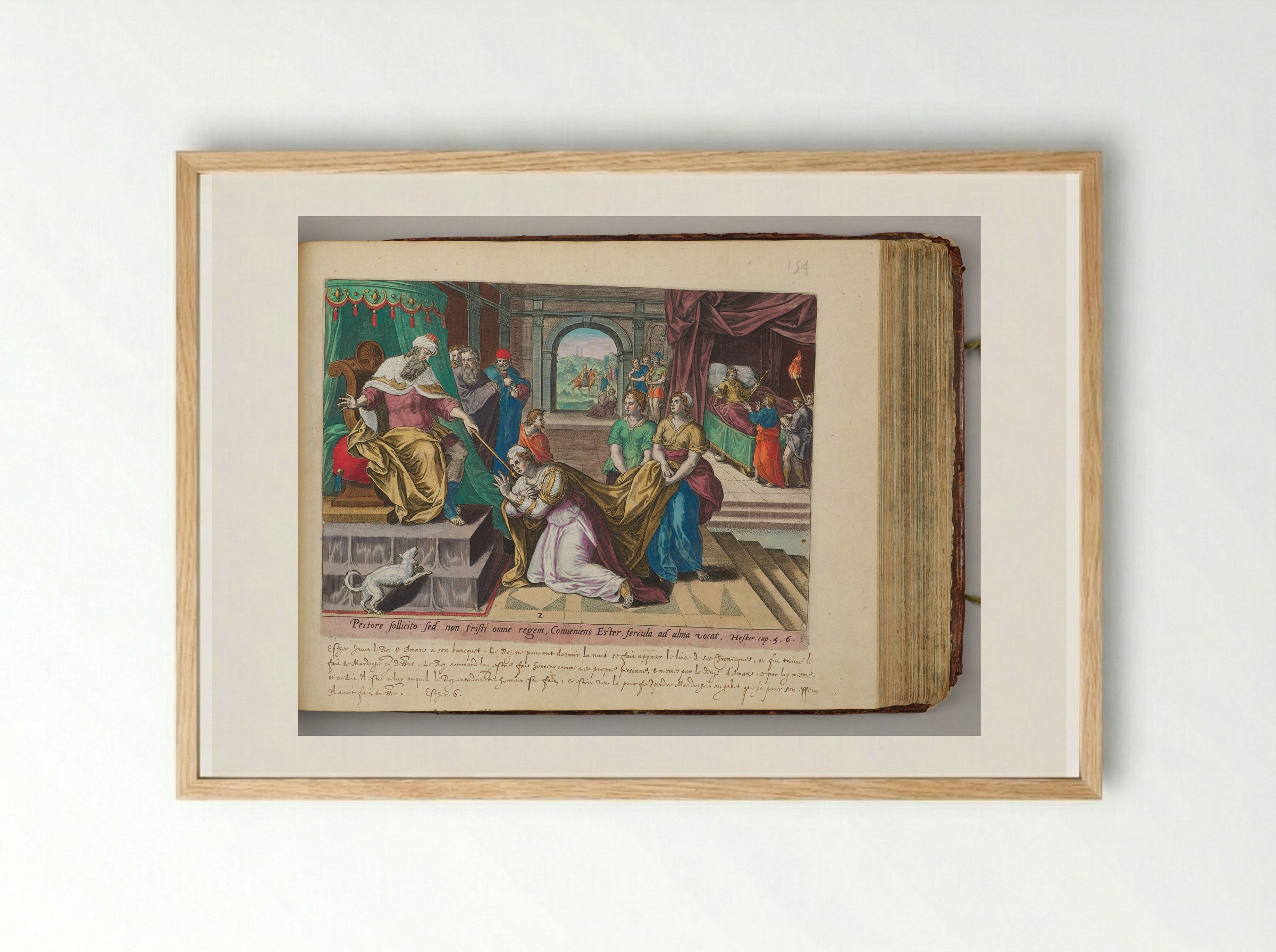 Esther before Ahasuerus - Hans Collaert the Elder - Framed Print Wood
