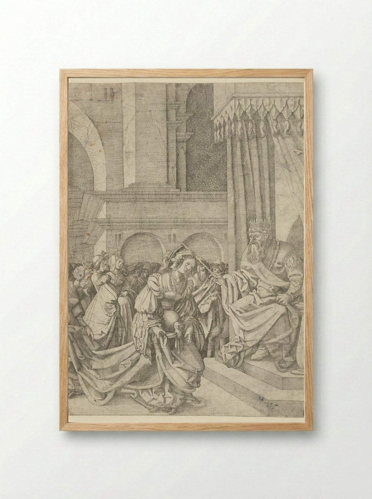 Esther before Ahasuerus - Frans Crabbe van Espleghem - Framed Print Wood