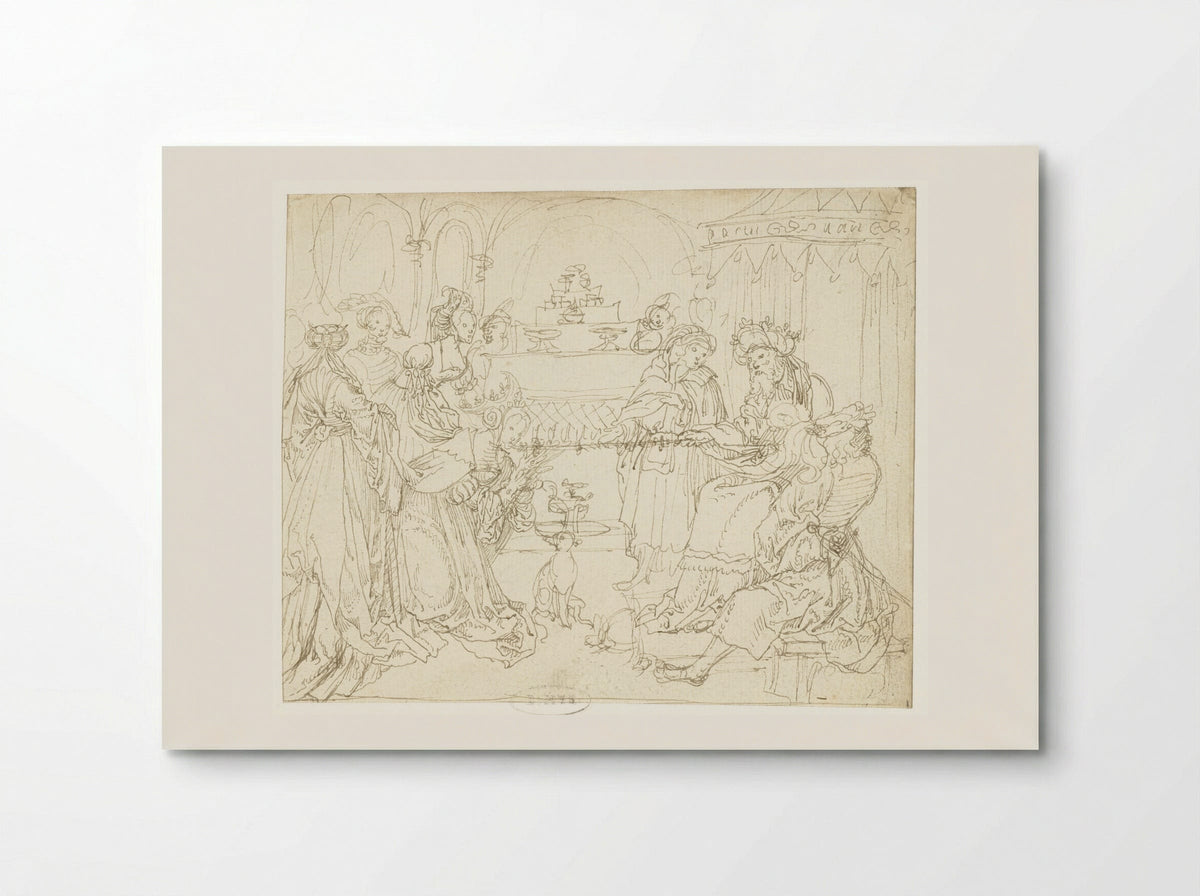 Esther voor Ahasverus - Meester van het Berlijnse Schetsboek - Poster