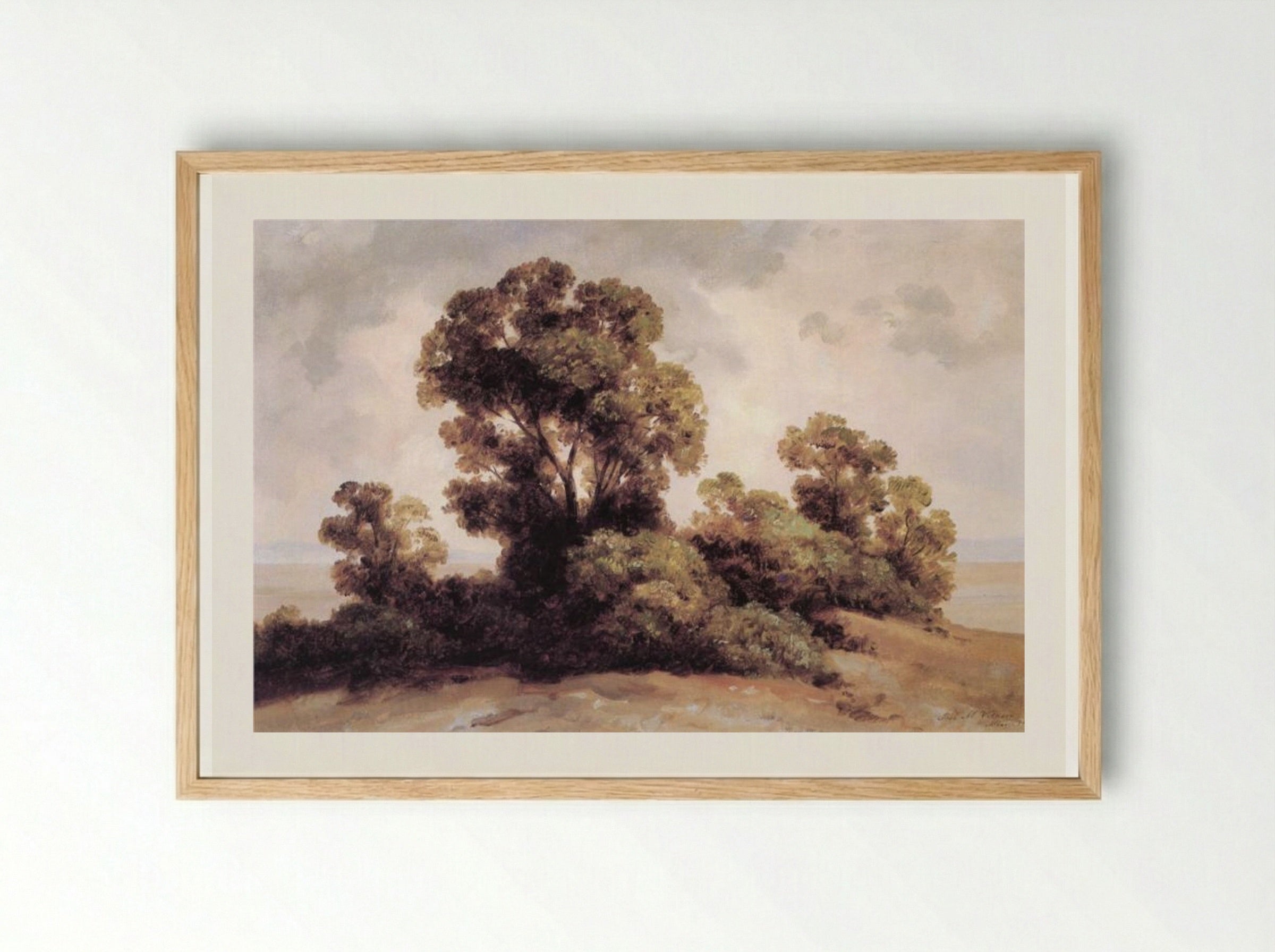 Estudio de árboles - José María Velasco - Framed Print Wood