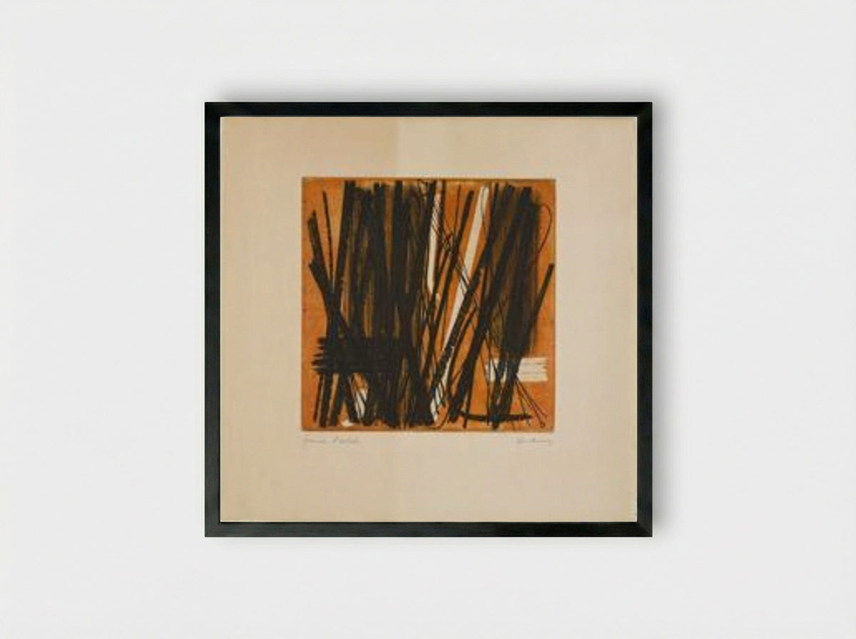 Etching No. 5 - Hans Hartung - Framed Print Black