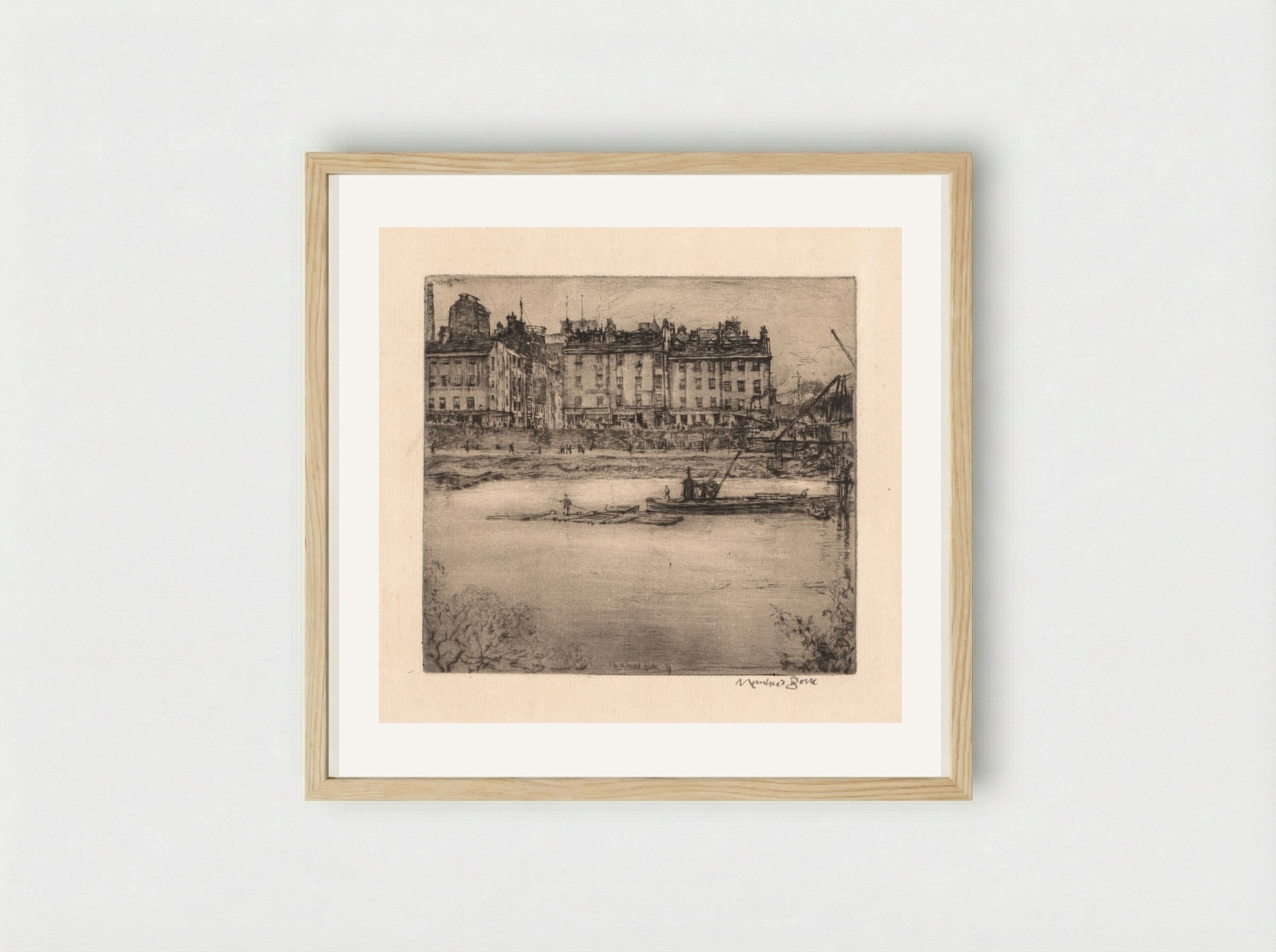 Etchings of Glasgow: Gorbals - Muirhead Bone - Framed Print Wood