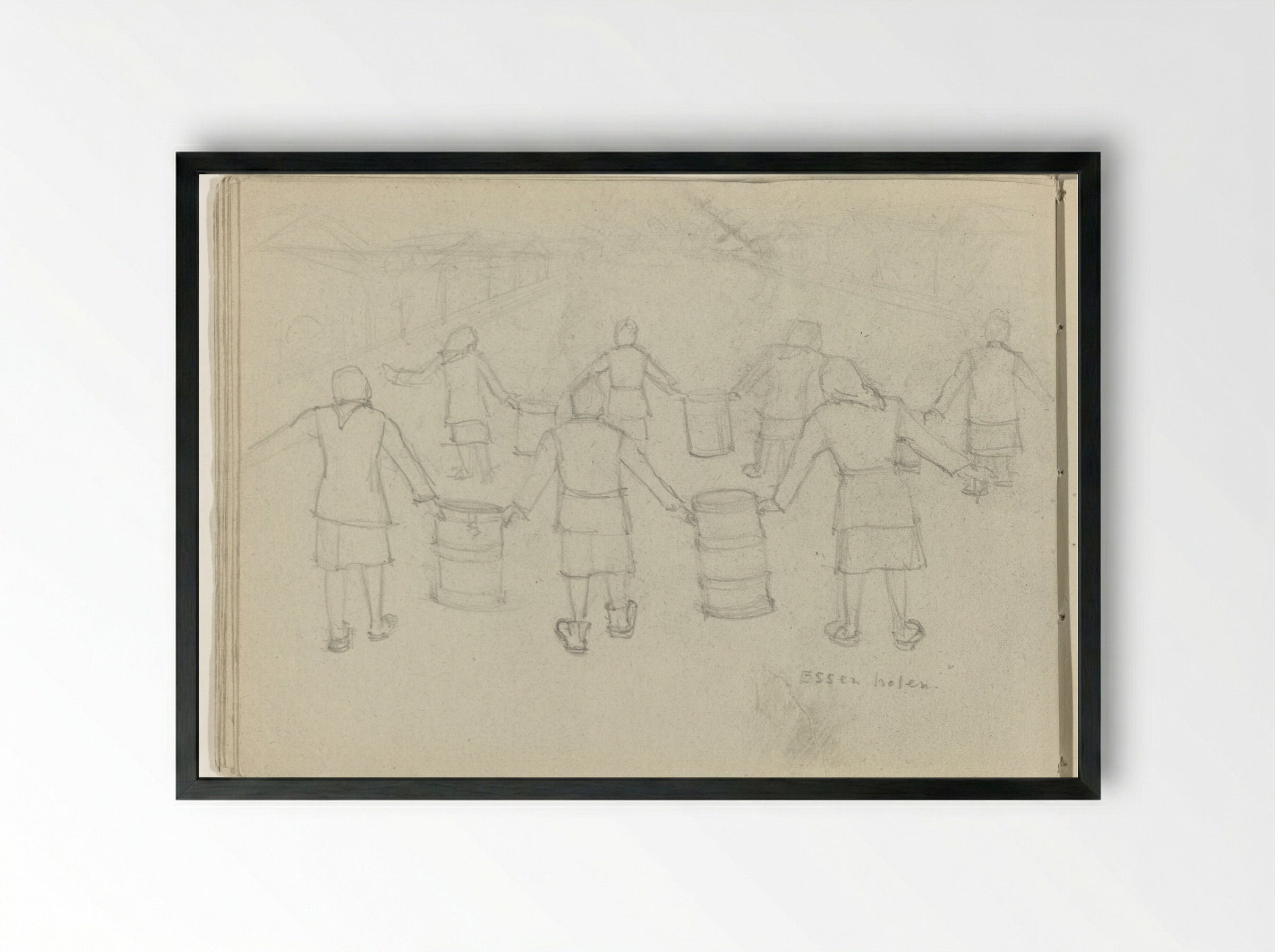 Eten halen (Fetching Food) - To Frank-Stoltz - Framed Print Black