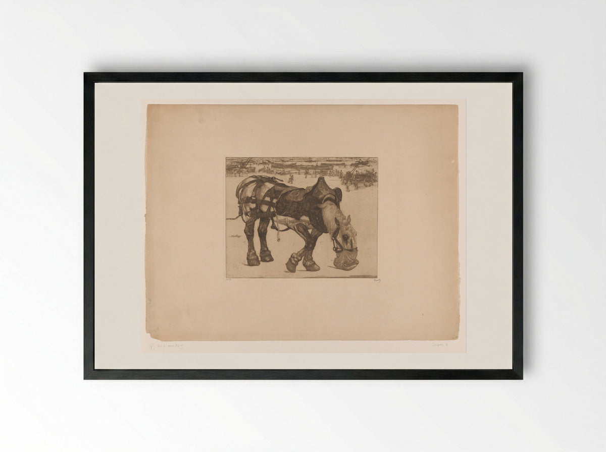 Etend ploegpaard - Pieter Dupont - Framed Print Black