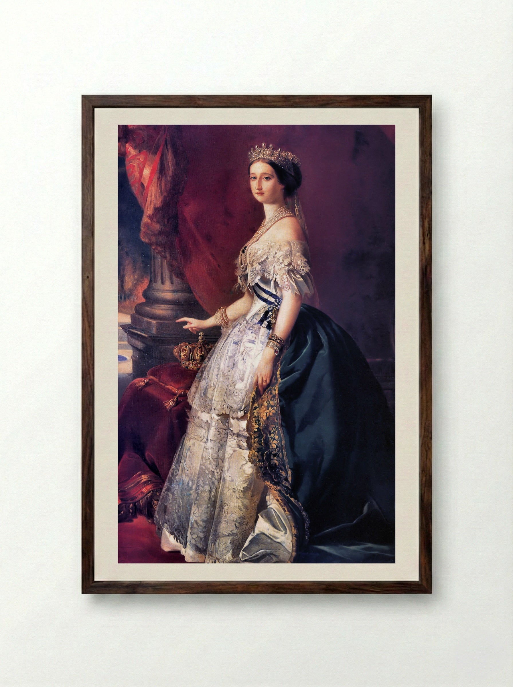 Eugénie de Montijo, Empress of France - Franz Xaver Winterhalter - Framed Print Dark Wood