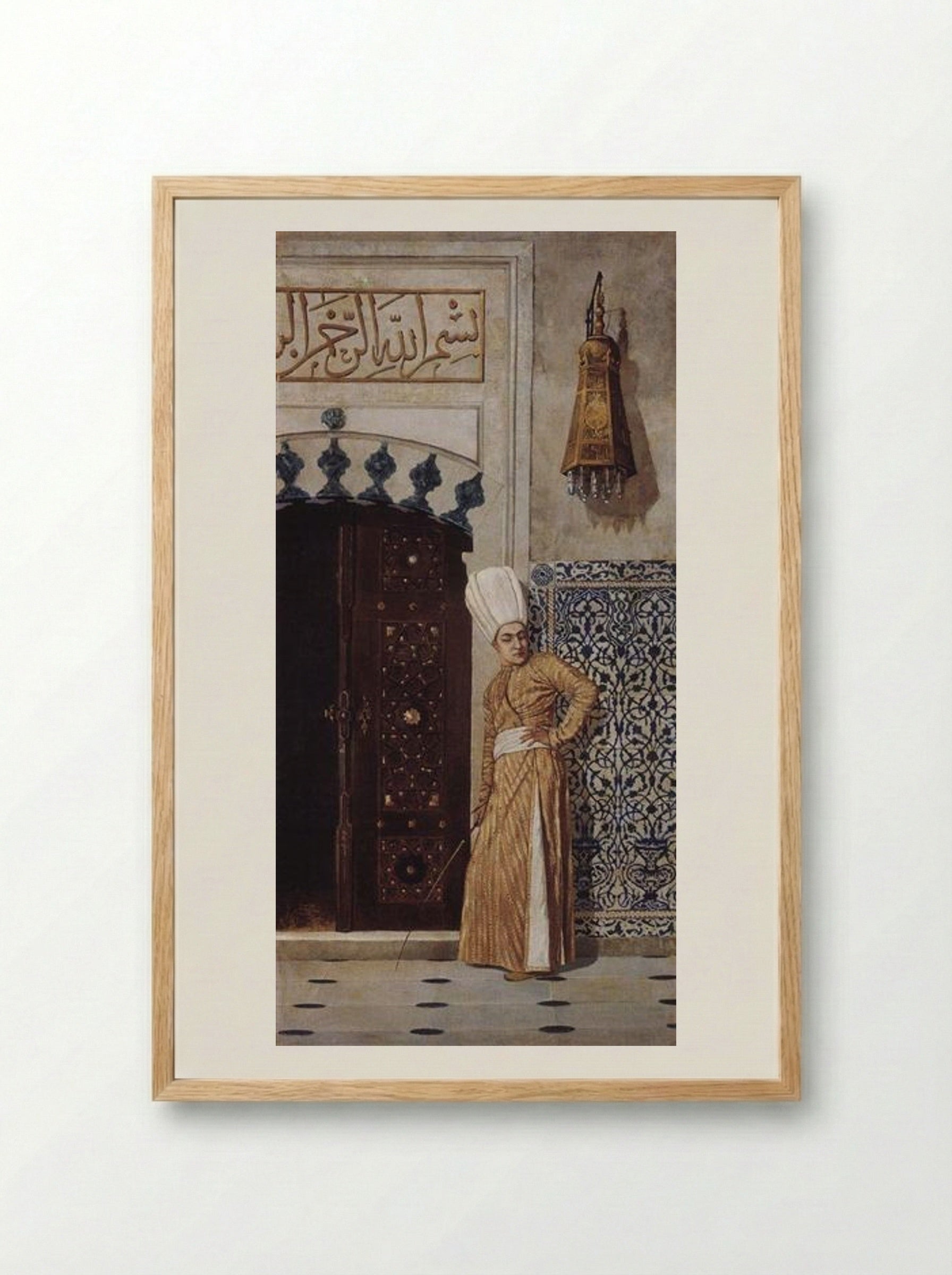 Eunuch at the door of the harem - Vasily Vereshchagin - Framed Print Wood