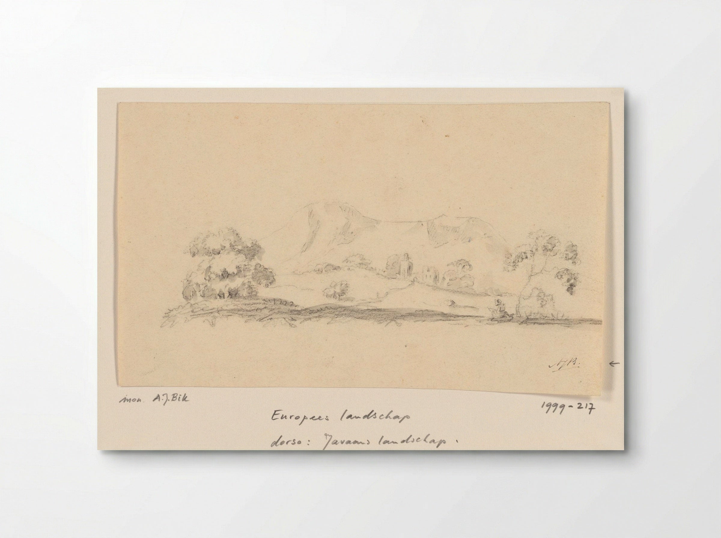 European Scene (Pencil Sketch) - Adrianus Johannes Bik - Poster
