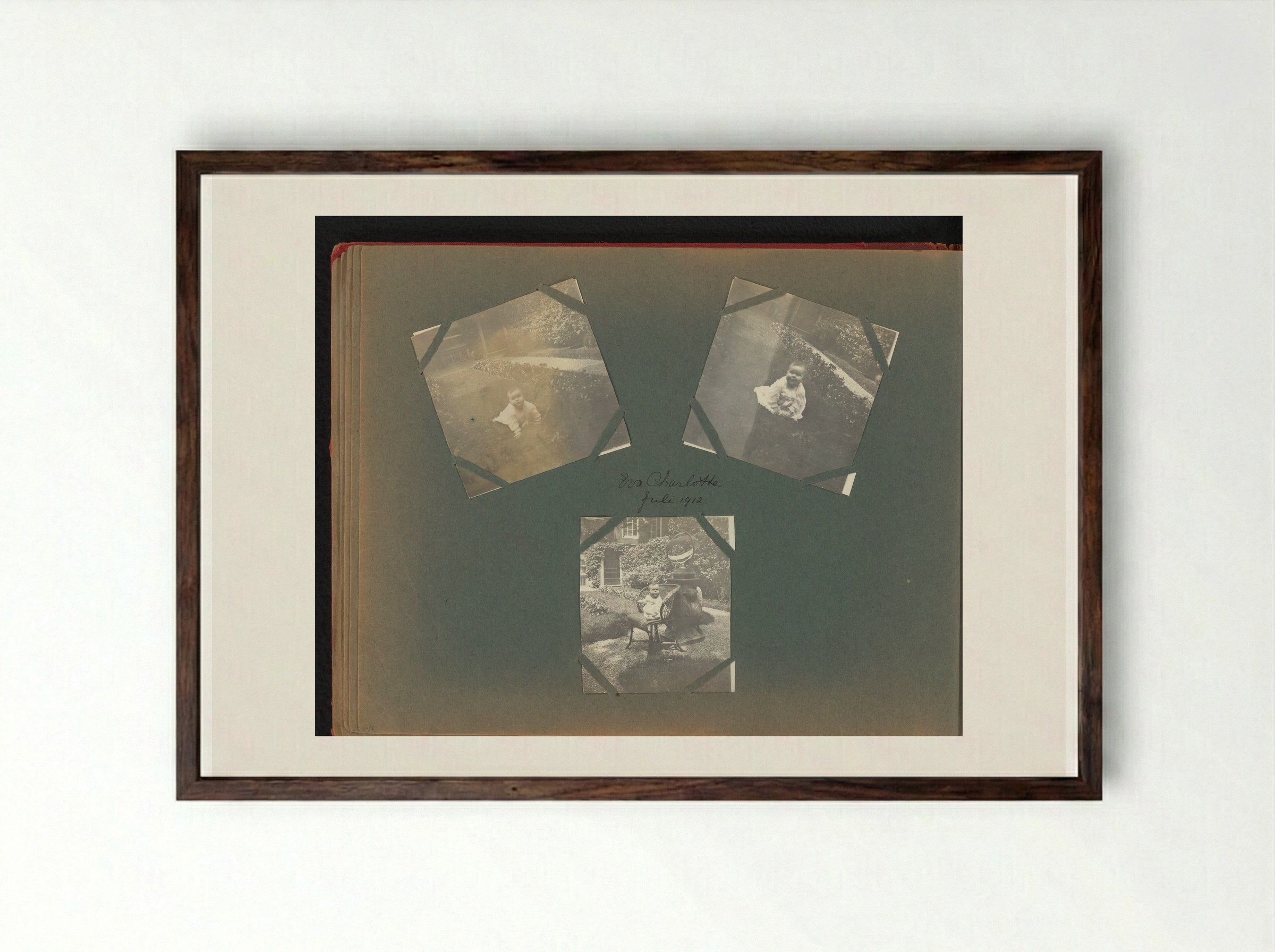 Eva Boelen in the Garden of Keizersgracht 756 - Charlotte Alida Boelen-Matthes - Framed Print Dark Wood