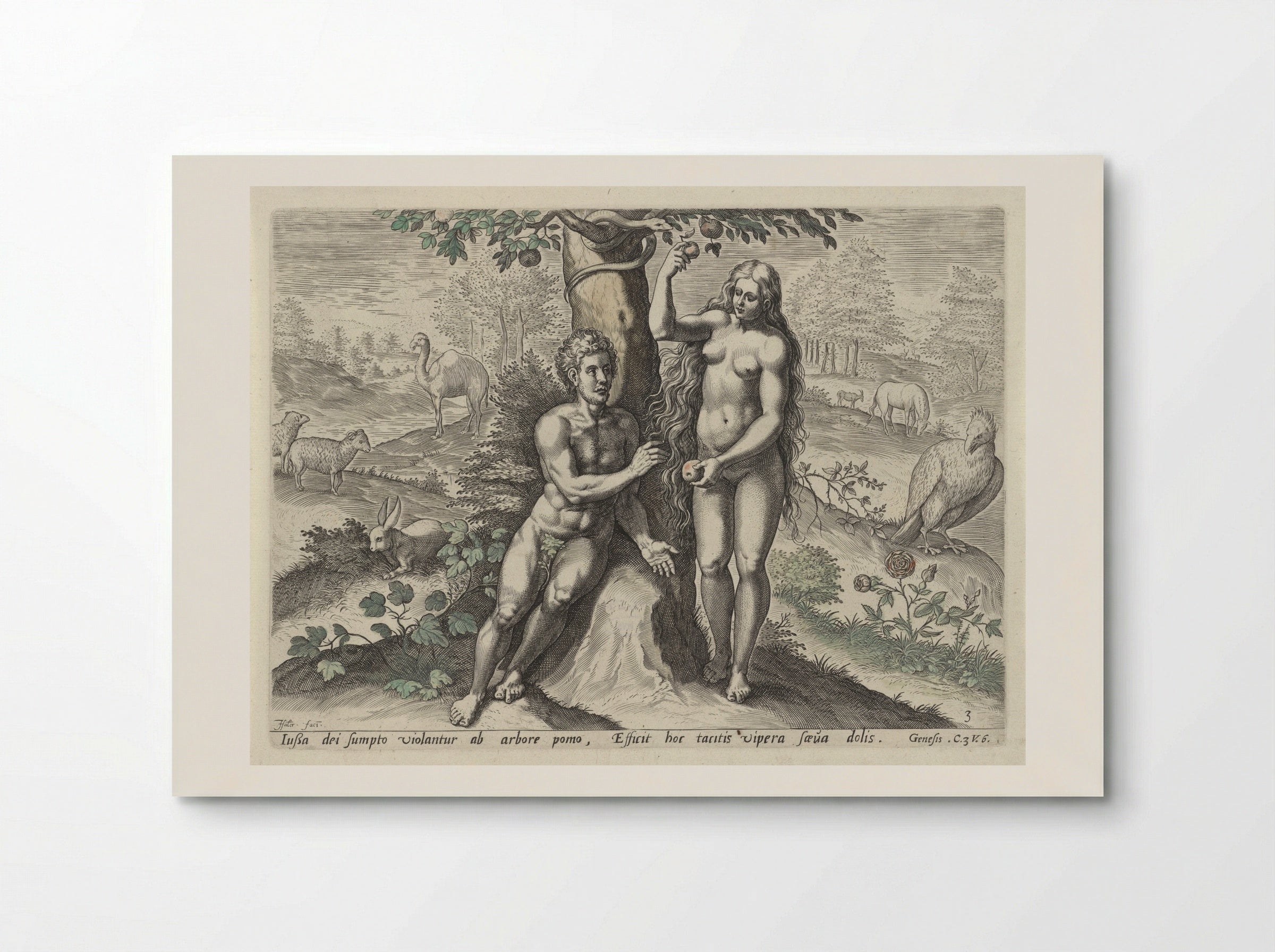 Eva verleidt Adam - Claes Jansz. Visscher (II) - Poster