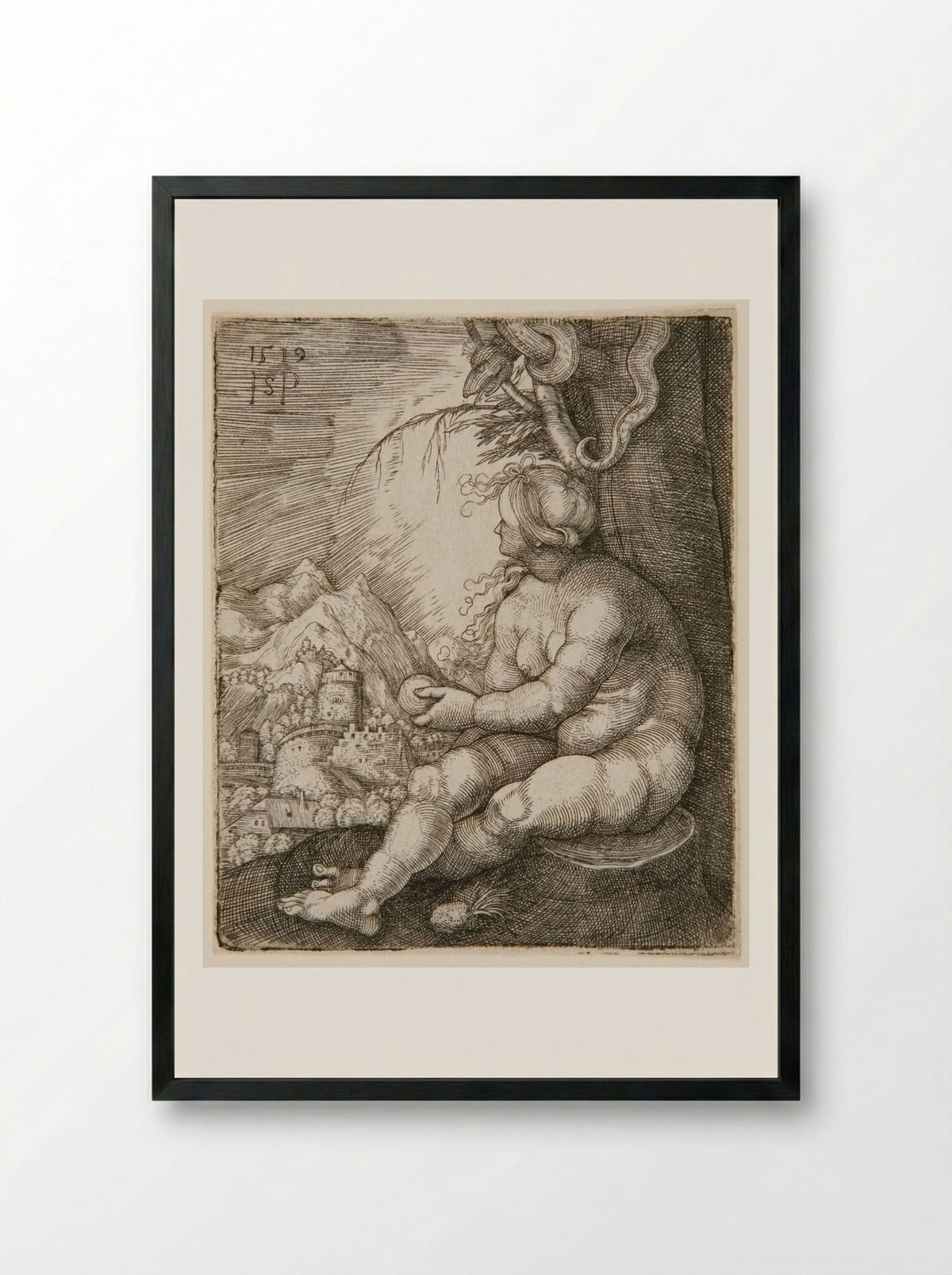 Eve - Sebald Beham - Framed Print Black