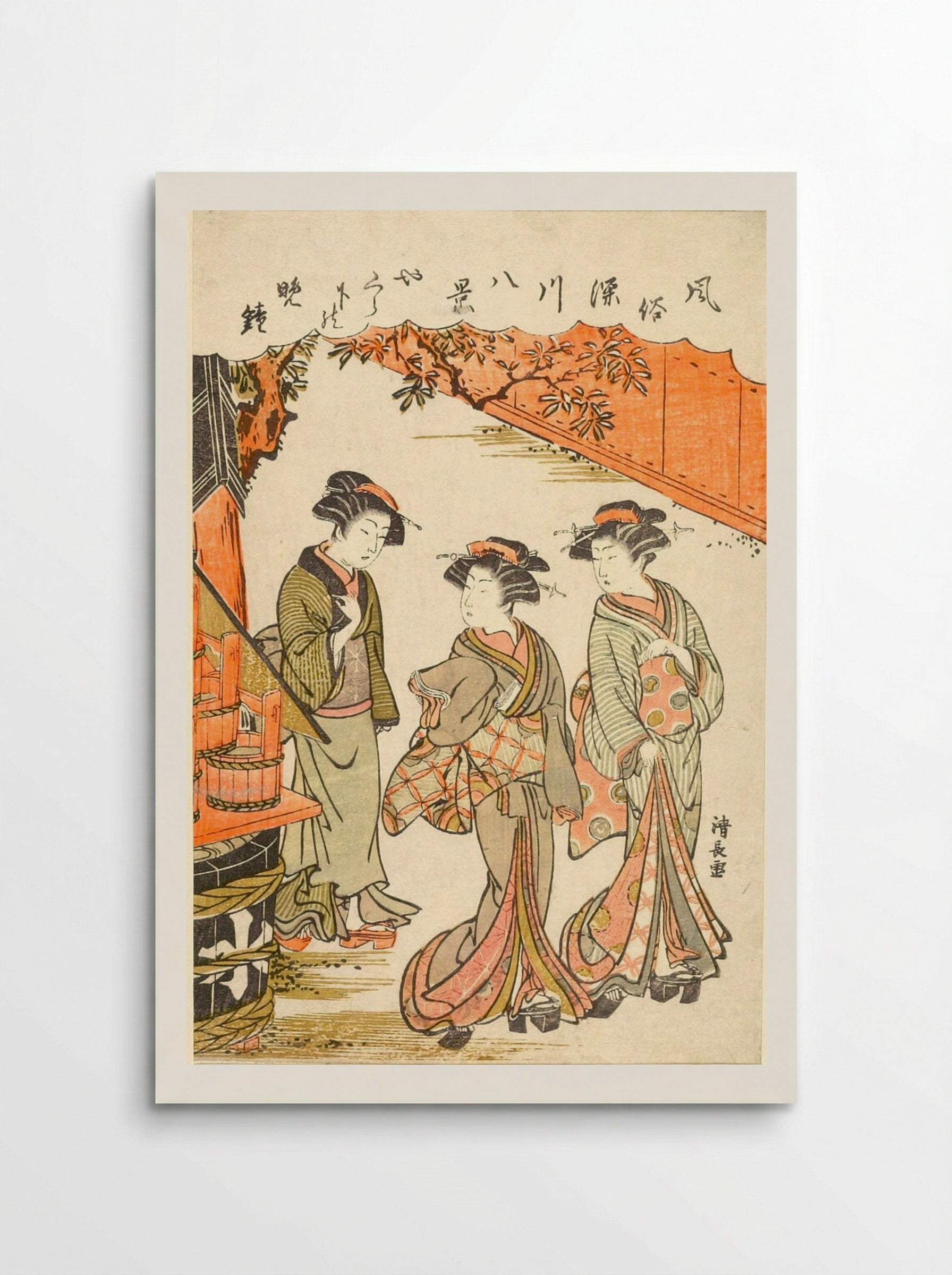 Evening Bell Under the Entry Tower - Torii Kiyonaga - Poster