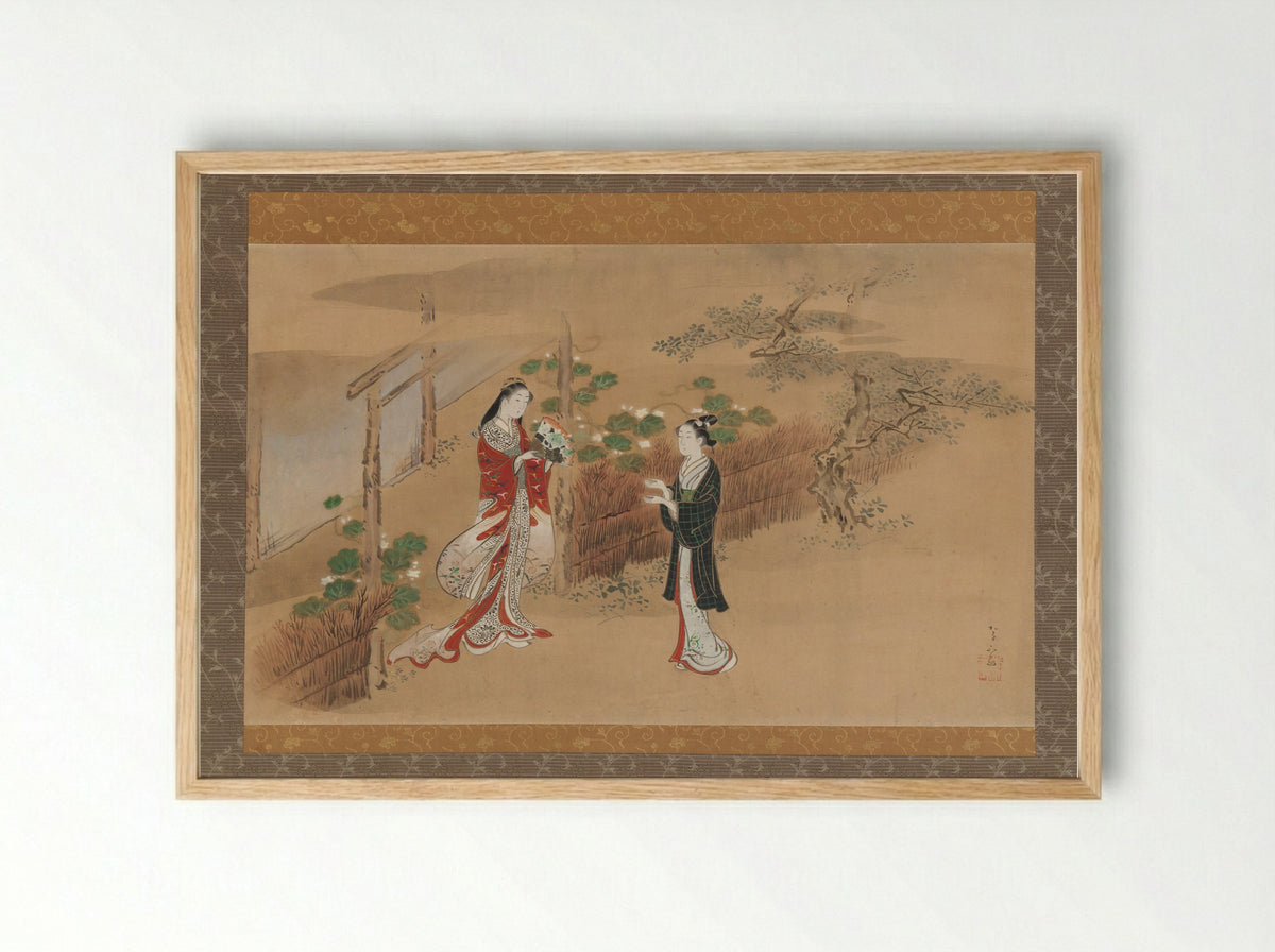 Evening Faces (Yugao) - Kawamata Tsunemasa - Framed Print Wood