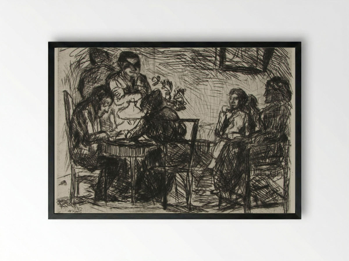 Evening Party (Tischgesellschaft) - Max Beckmann - Framed Print Black