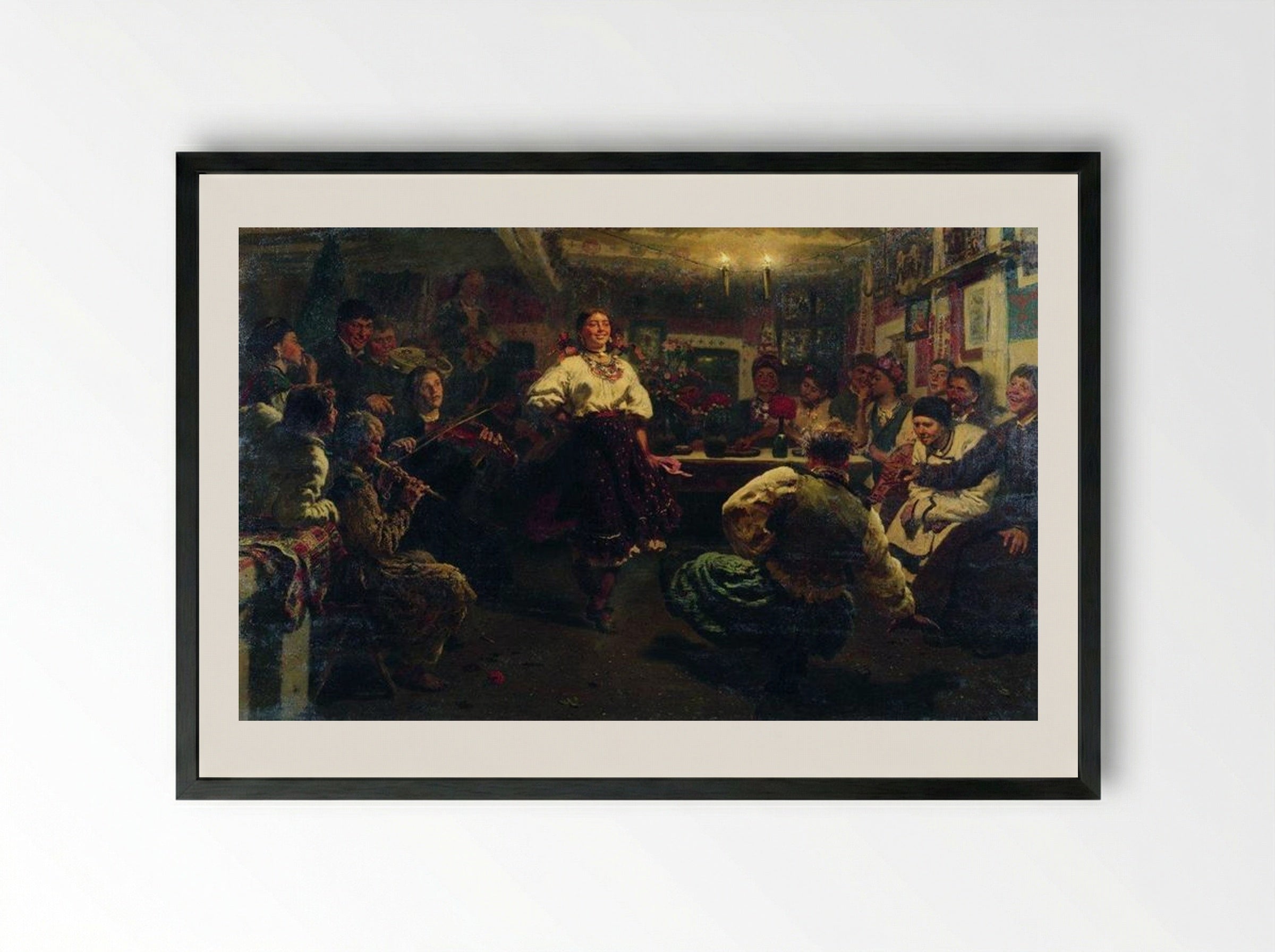 Evening Party - Ilya Repin - Framed Print Black