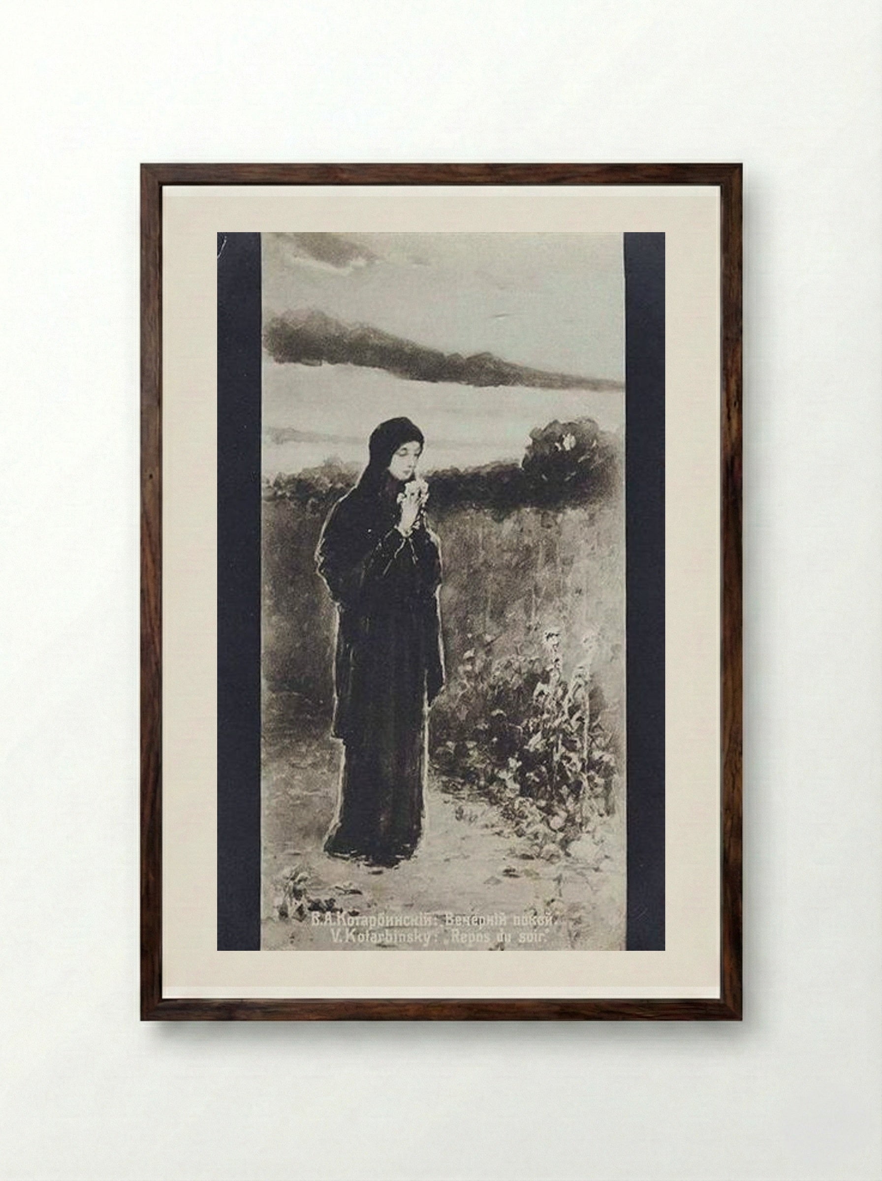 Evening Peace - Wilhelm Kotarbinski - Framed Print Dark Wood