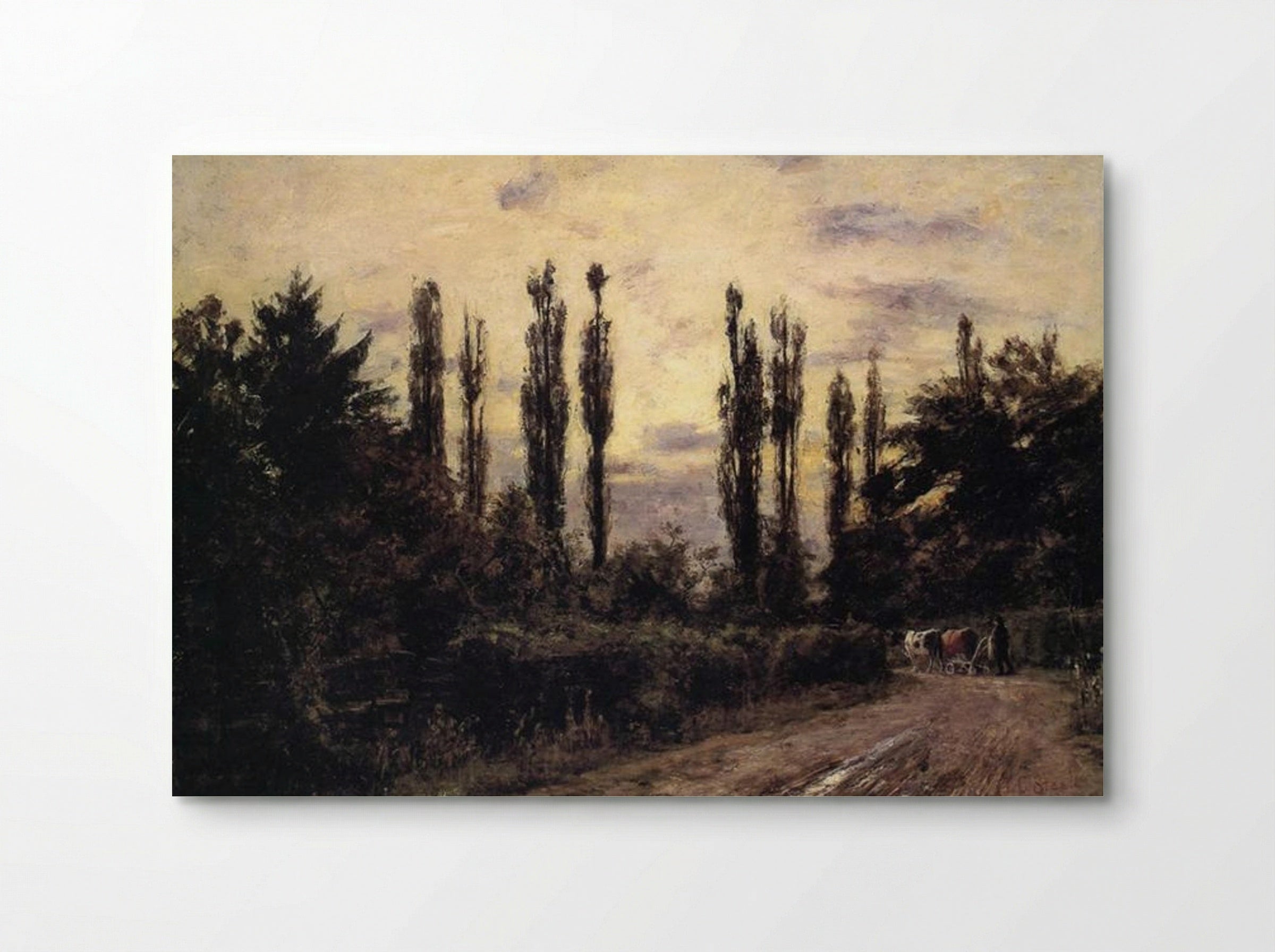Evening Poplars and Roadway near Schleissheim - T. C. Steele - Poster