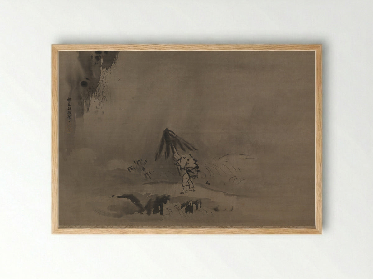 Evening Shower - Kano Tan’yū - Framed Print Wood