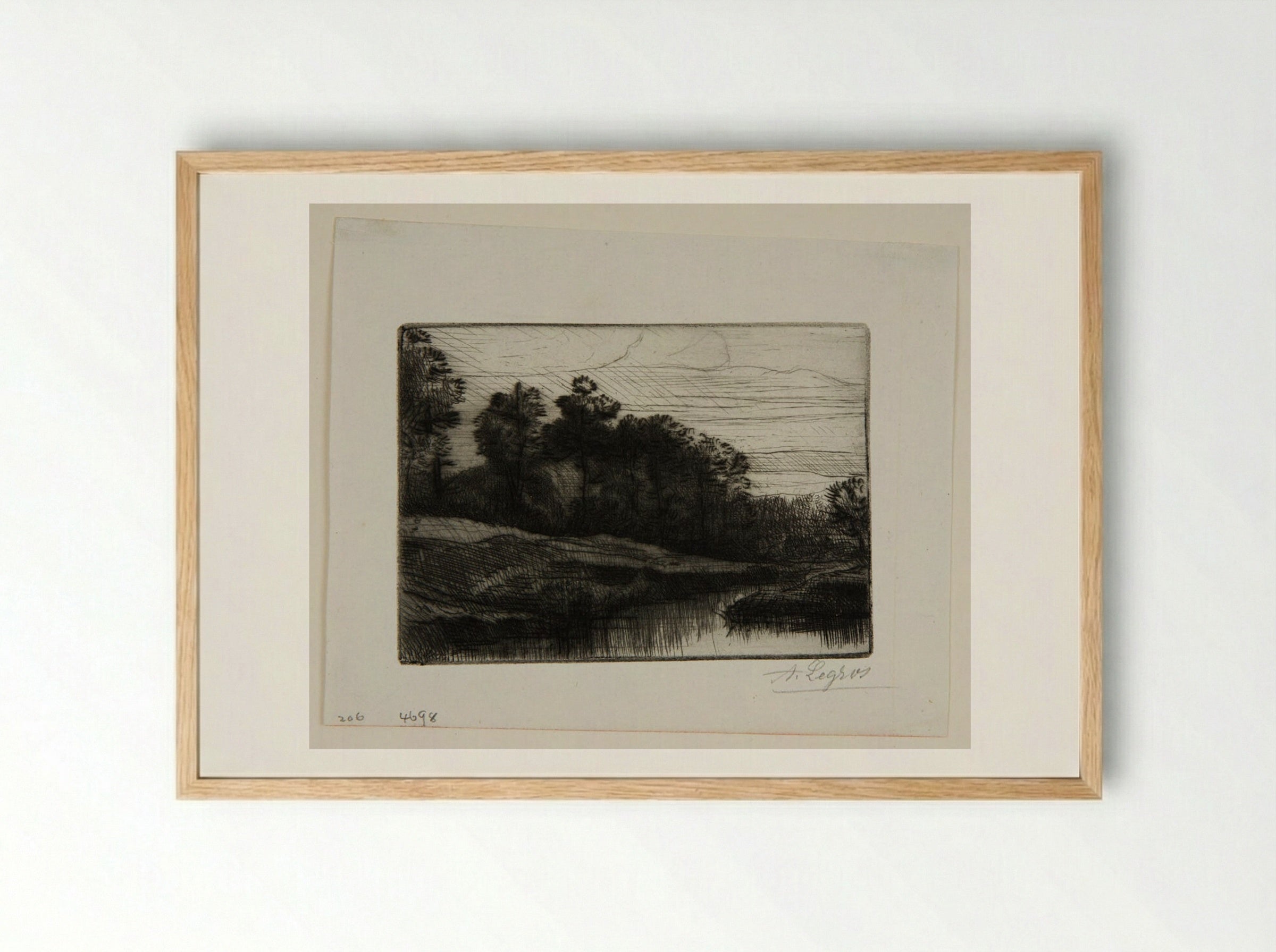 Evening (The Setting of the Sun) - Alphonse Legros - Framed Print Wood