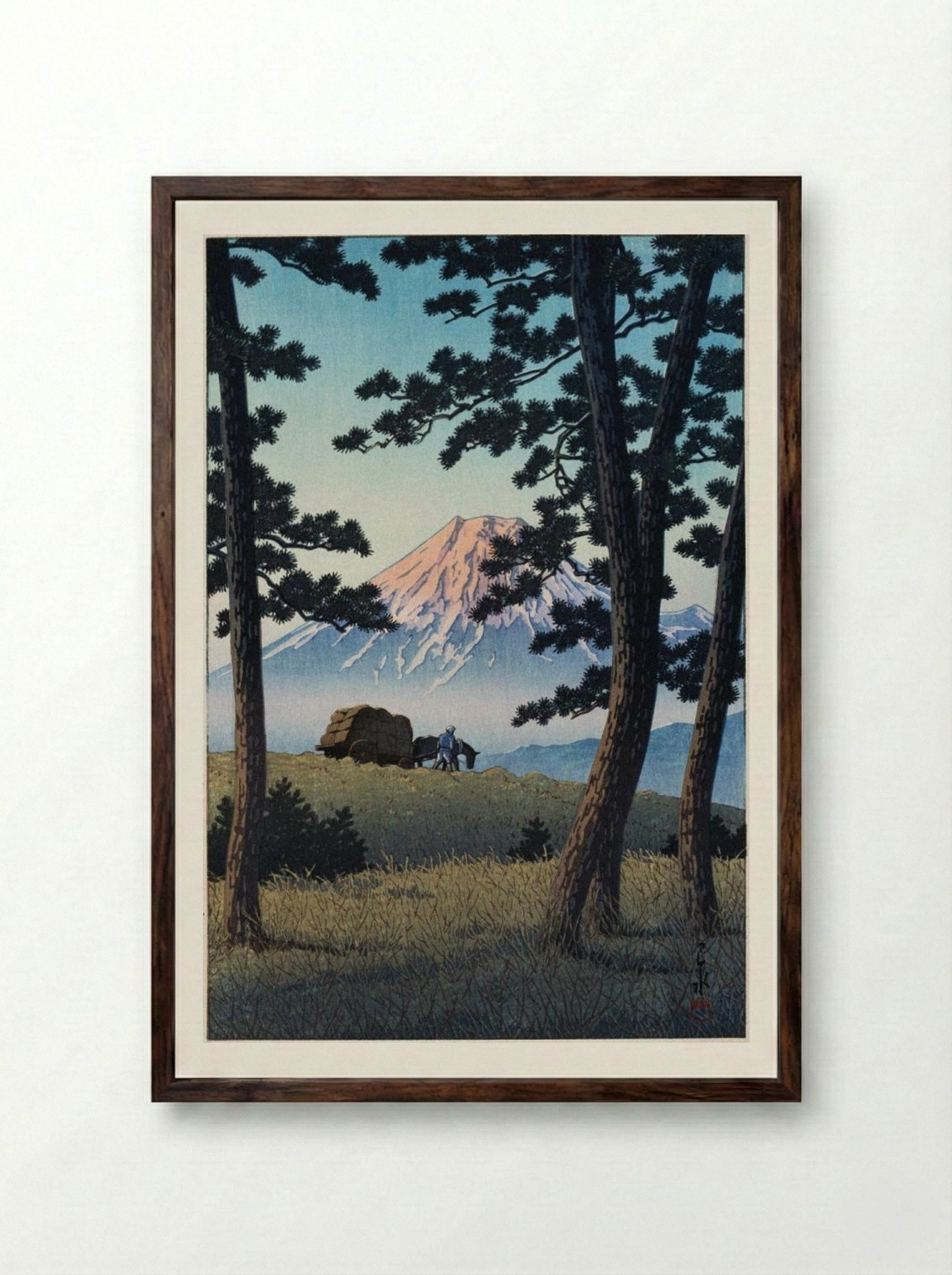 Evening at Tagonoura - Hasui Kawase - Framed Print Dark Wood