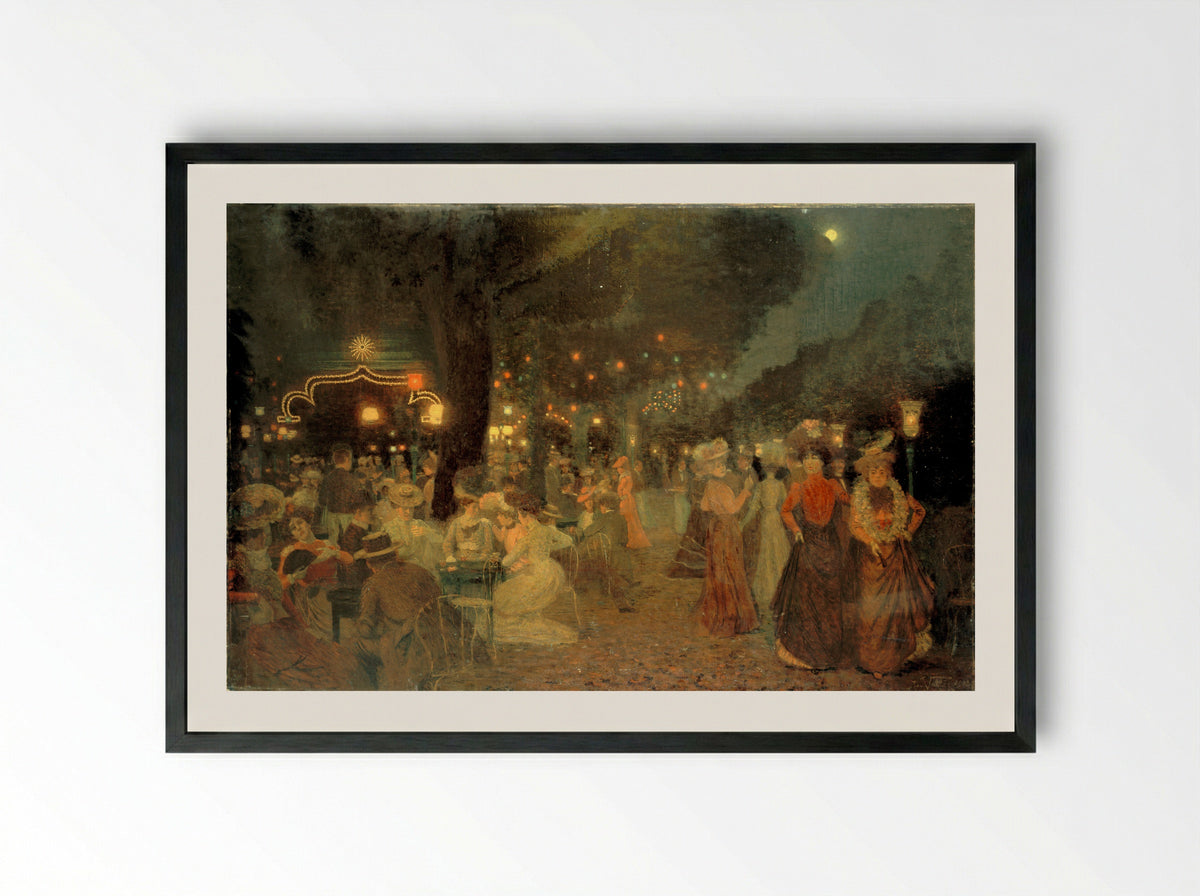 Evening in the Park - Dario Viterbo - Framed Print Black