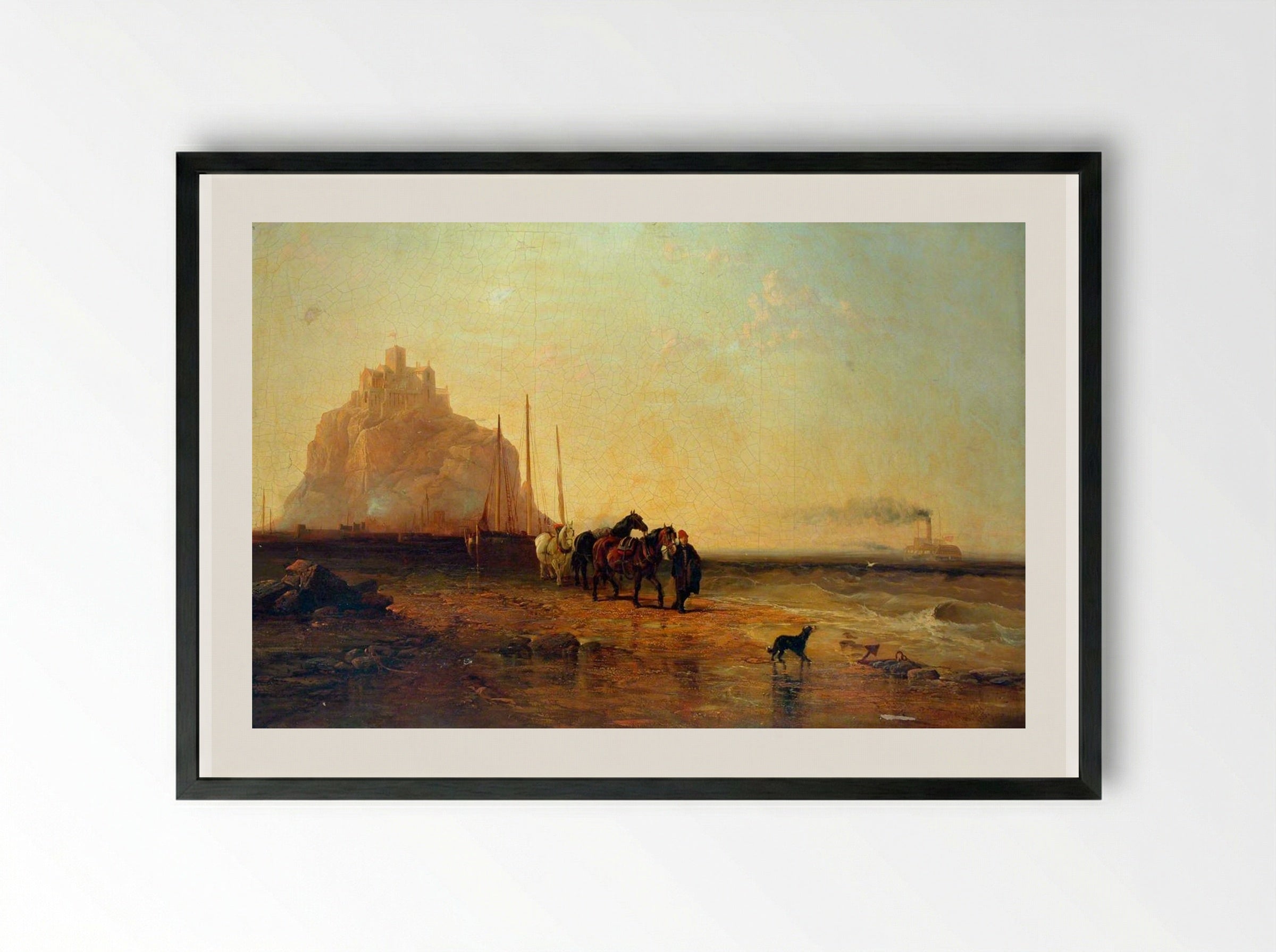 Evening off St Michael's Mount - James Webb - Framed Print Black