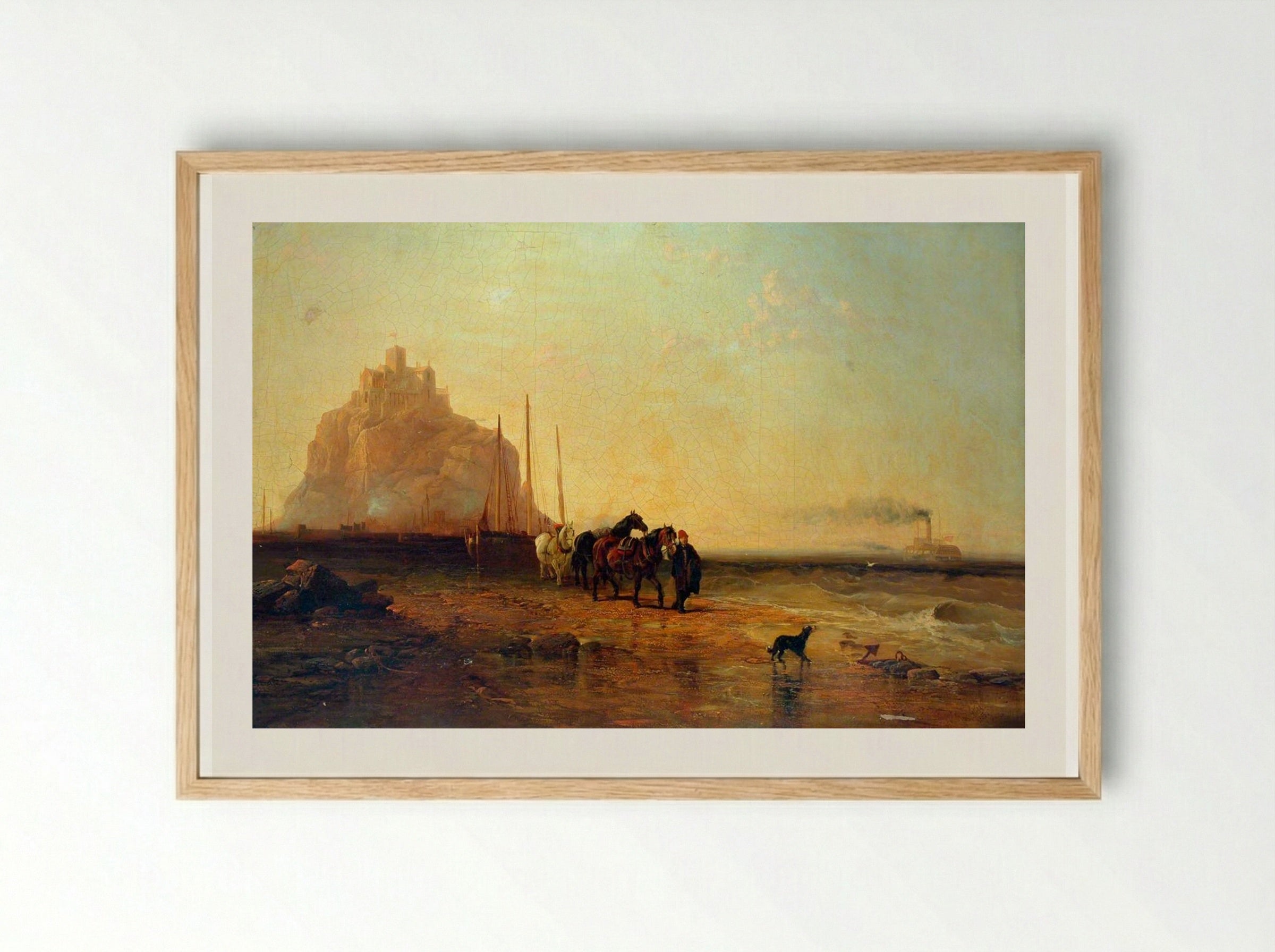 Evening off St Michael's Mount - James Webb - Framed Print Wood