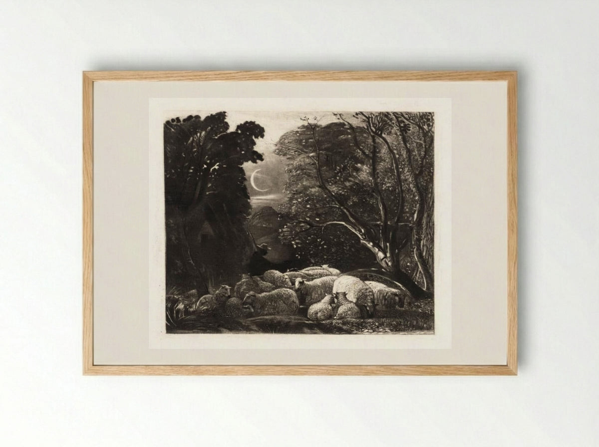 Evening - Samuel Palmer - Framed Print Wood