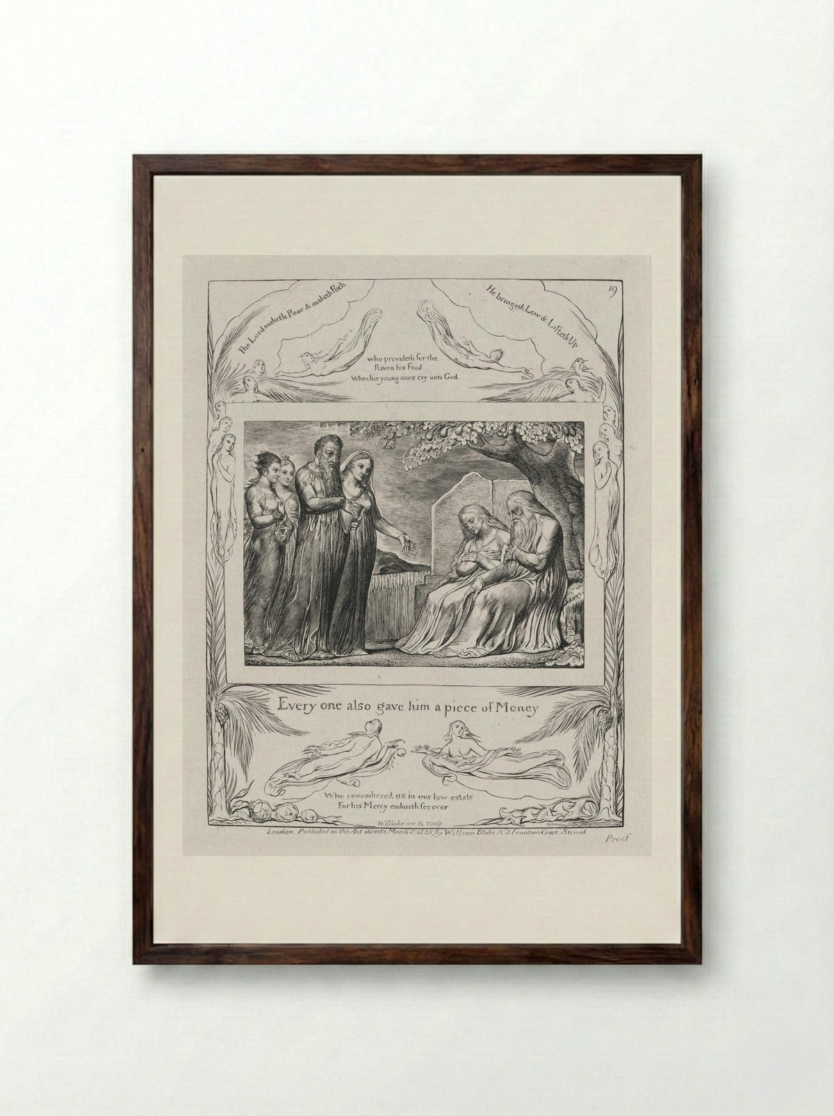 Everyone also gave him a piece of money - William Blake - Framed Print Dark Wood